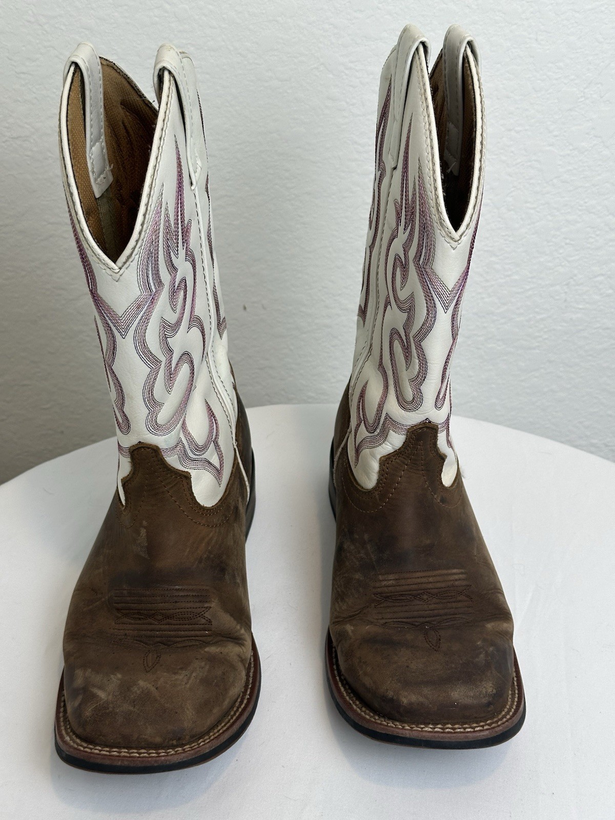 Laredo 5621 Women’s Size 9M Cowboy Boots White Brown Pink