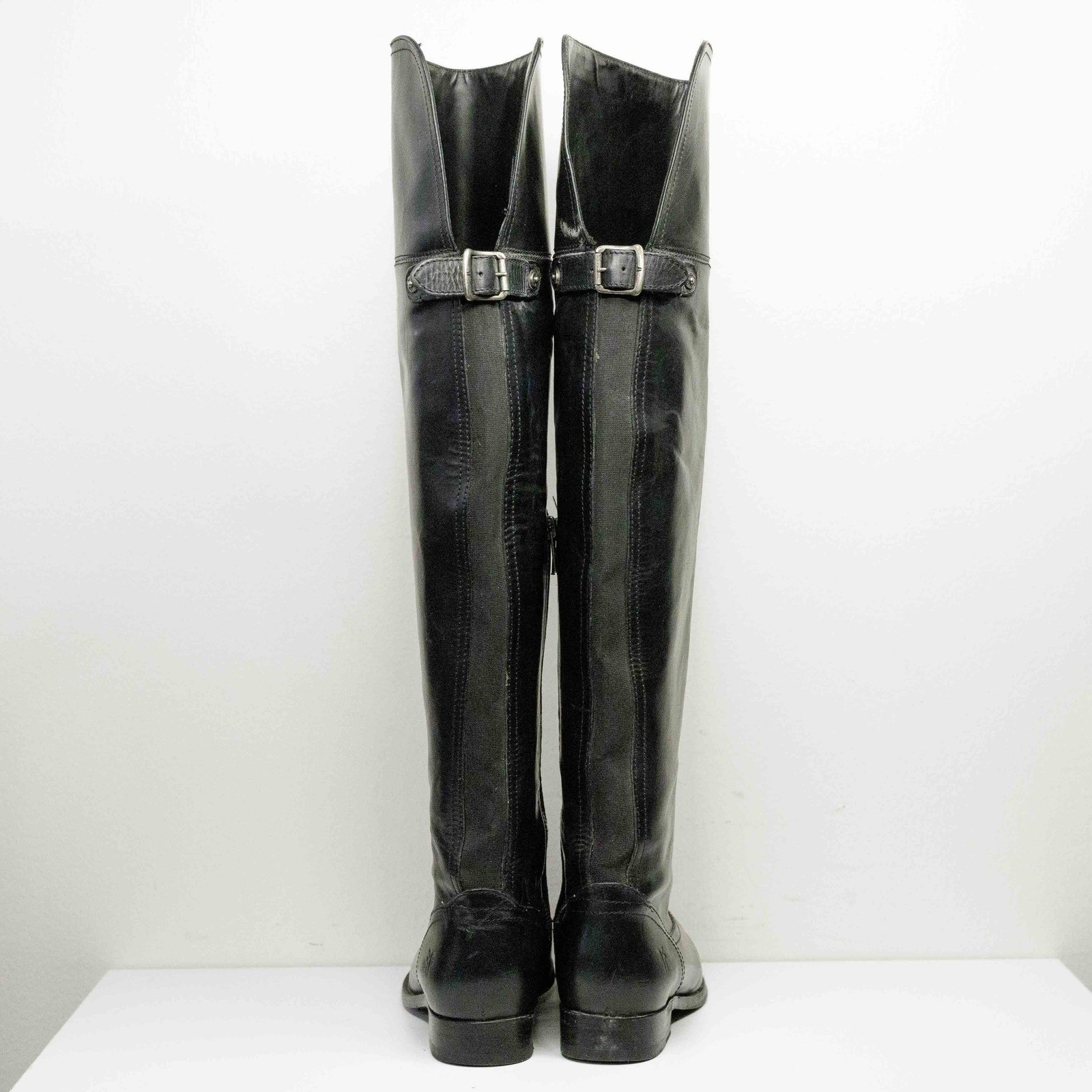 FRYE Melissa Over The Knee Leather Riding Boots Preppy Heritage Black Sz 6
