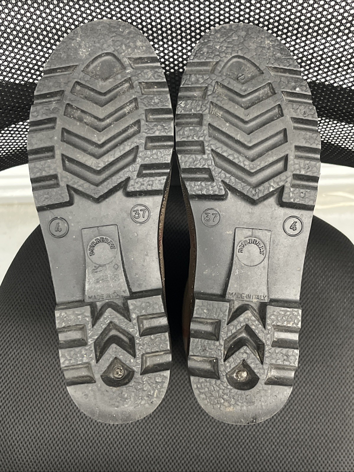 Burberry Nova Check Rubber Rain Boots (4 US, 37 EUR)