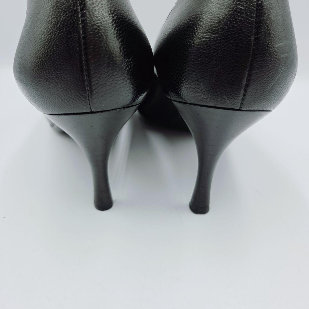 GUCCI Pointed Toe Pumps Size 36.5 Black Leather Elegant Design