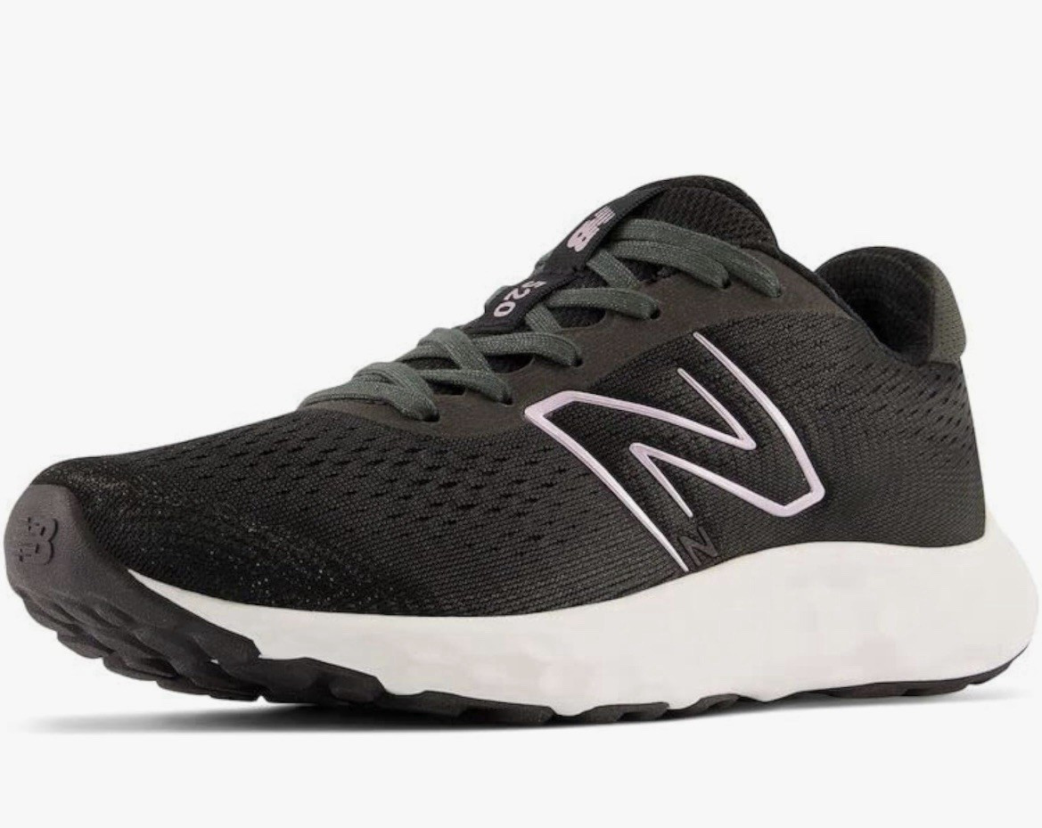New Balance Women’s 520 V8 Black/White/Pink Mesh Low Top Lace-Up Running