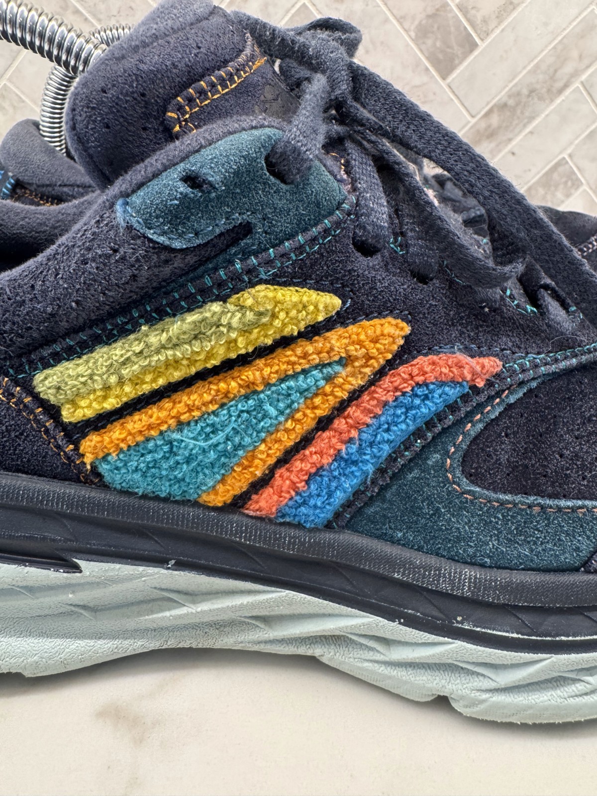 Hoka One One Bondi L Embroidery Sneakers Womens 9.5 Colorful Outer Space Shoes