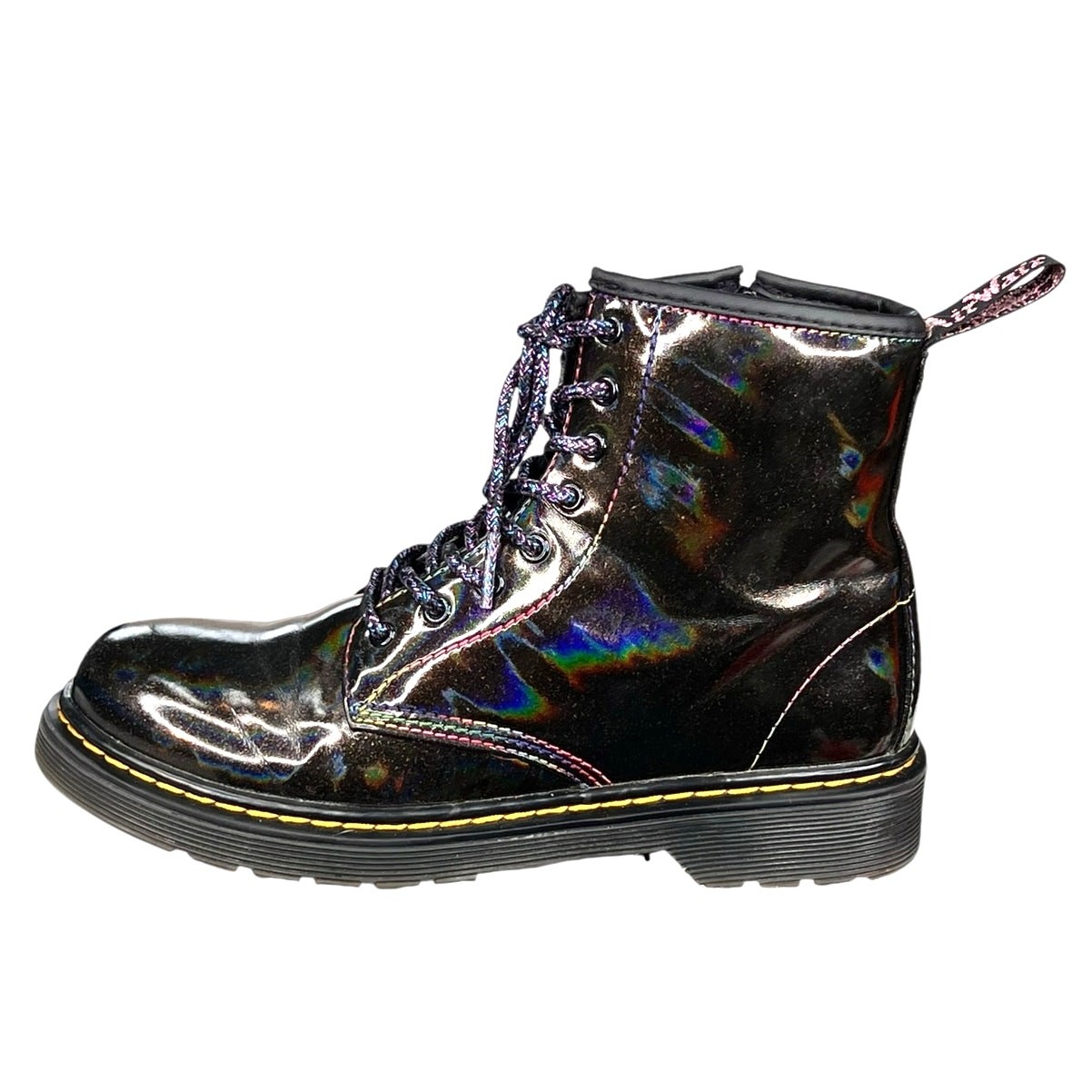 Dr. Martens Unisex 1460 J Black Light Show Rainbow Combat Boot Size M 4 W 5