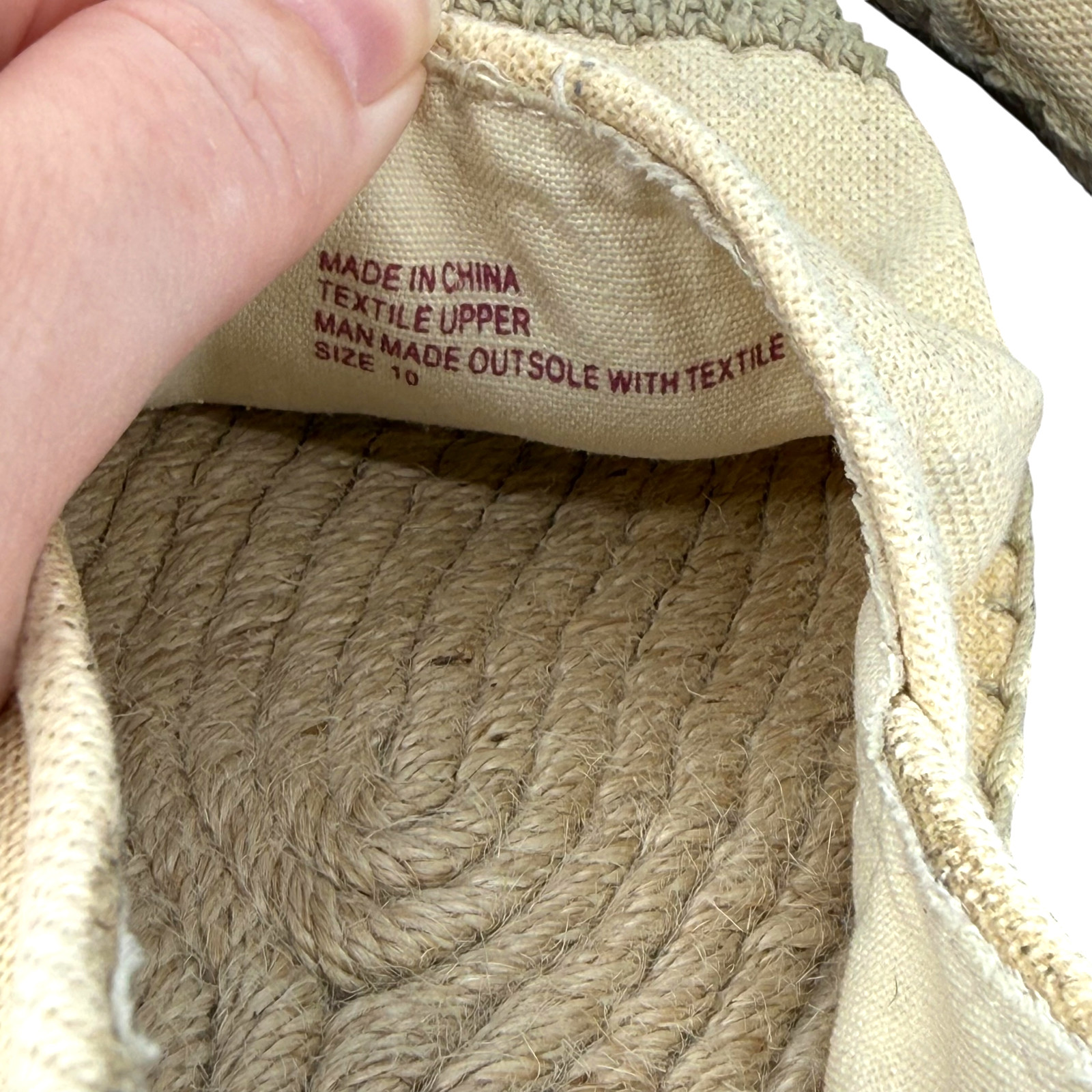 Lilly Pulitzer Lia Espadrille Flats 10 Beige Gold Canvas Slip On Round Toe Jute