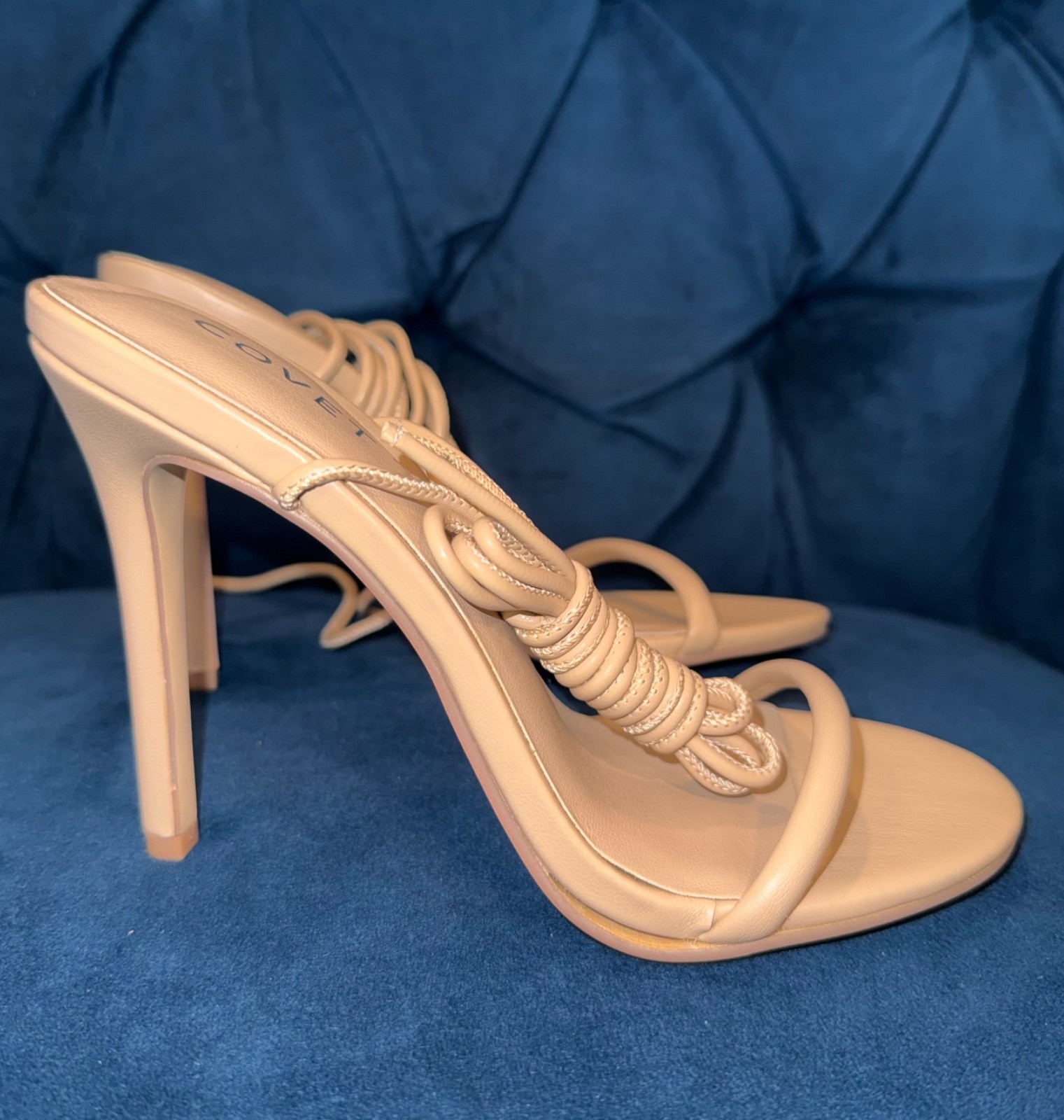 Covet Shoes Chloe Strappy Nude Heels. New with box. Never worn. Size 36.