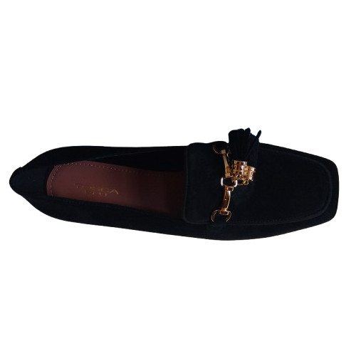 WOMEN’S LOAFER – ANAIS SUEDE LEATHER WITH ROUGH TASSEL BLUE