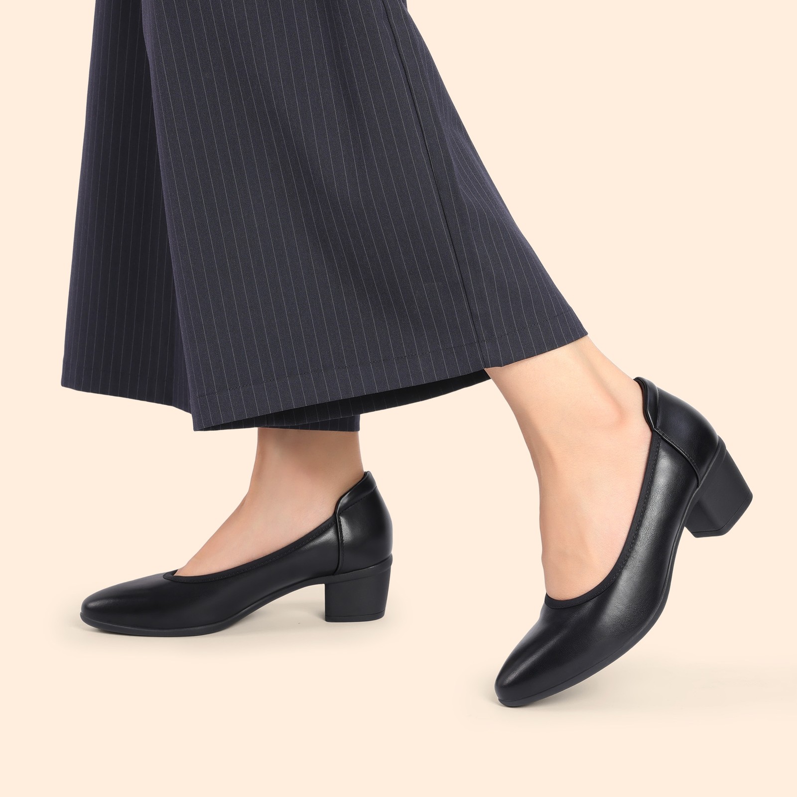 US Women Dress Pumps Low Block Heels All Day Comfort Work Office Business Pumps