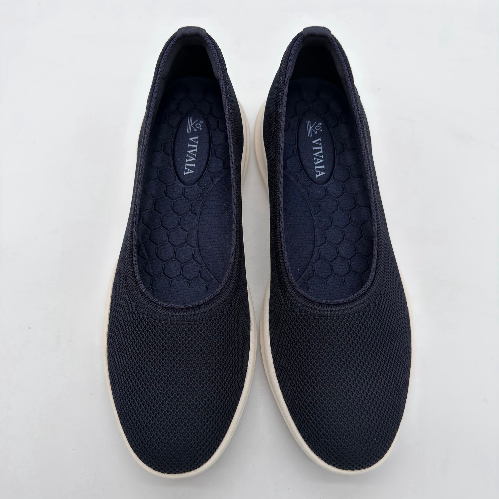 Vivaia Izabel Walker Pro Hybrid Comfort Support Knit Water RPT Flats Navy 8.5