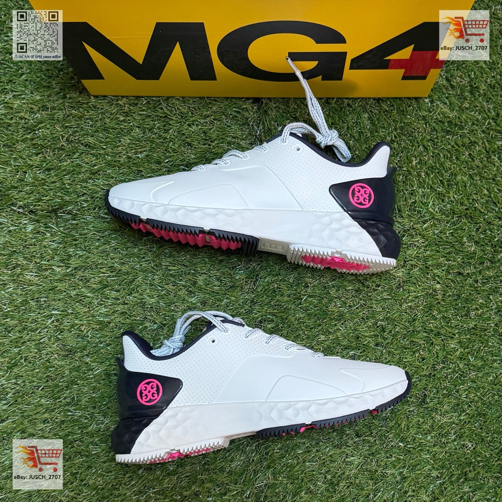 G/FORE GFORE MG4+ Perforated Golf Shoe Sneaker ⛳️ LADIES 9 ⛳️ White Blue Block
