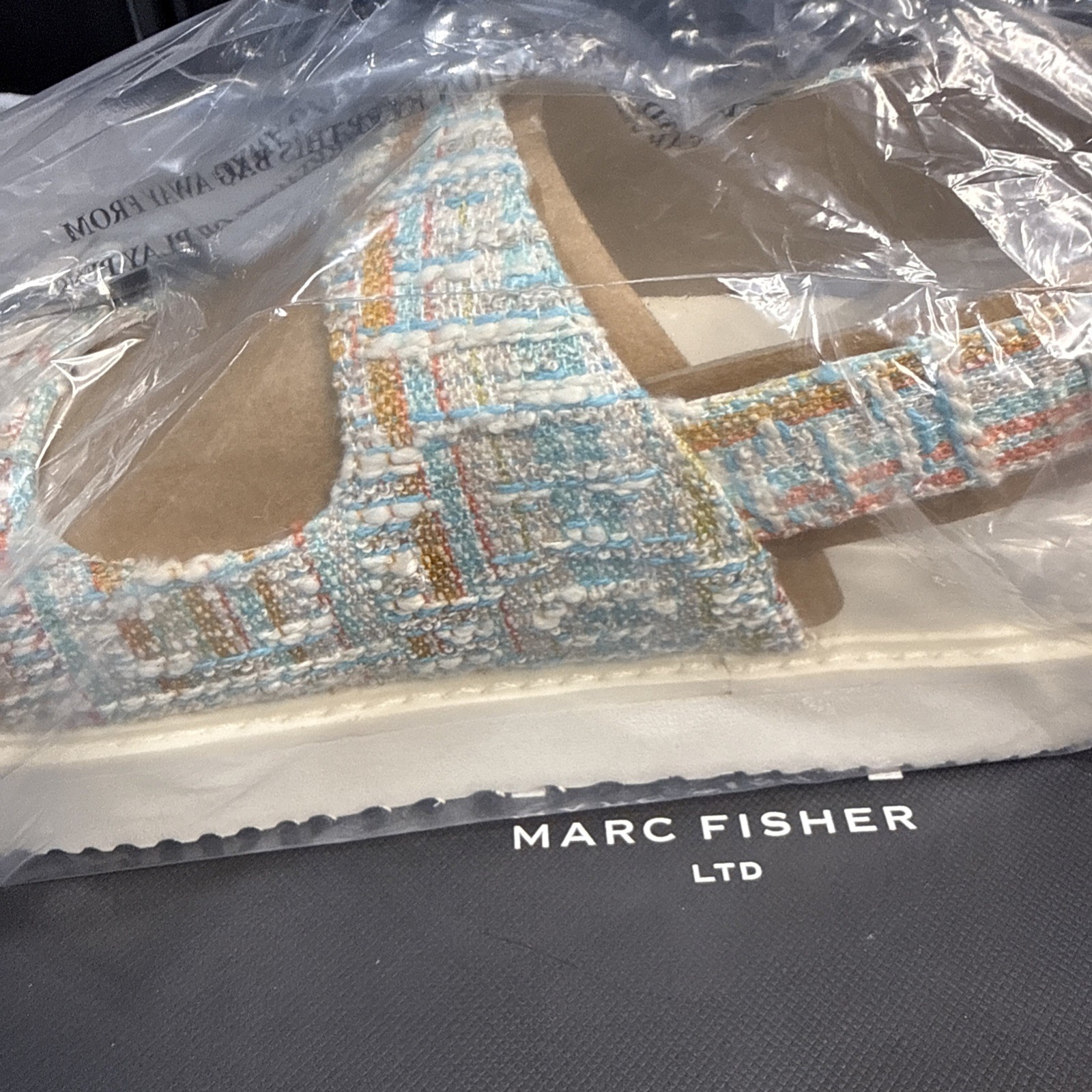 Marc Fisher mIAGENDA 3, Blue 420 Platform Wedge Sandal, Women’s Shoe Size 10 New