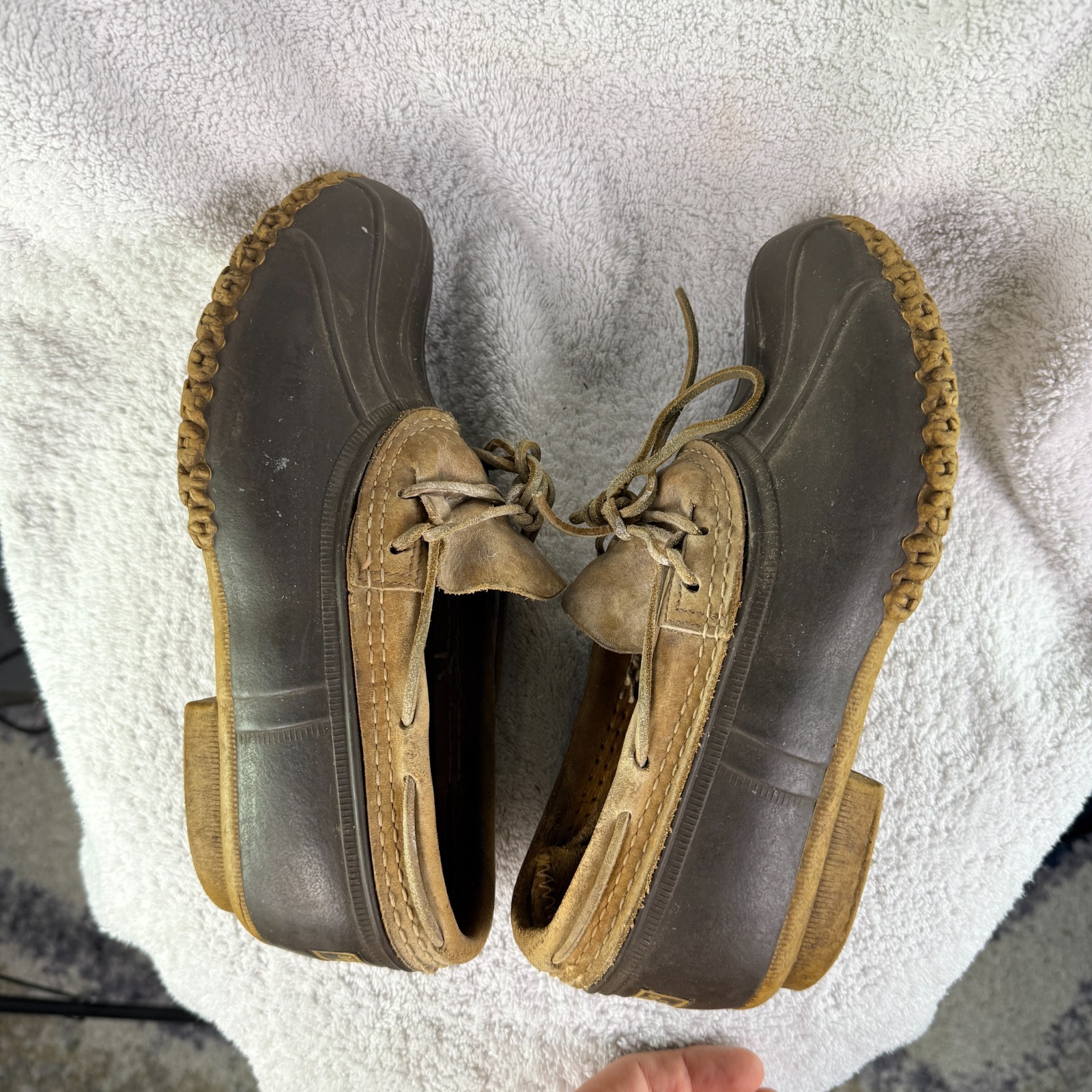 Vintage LL Bean Boot Womens Leather Rubber Duck Shoe Size 9M Made In USA Maine