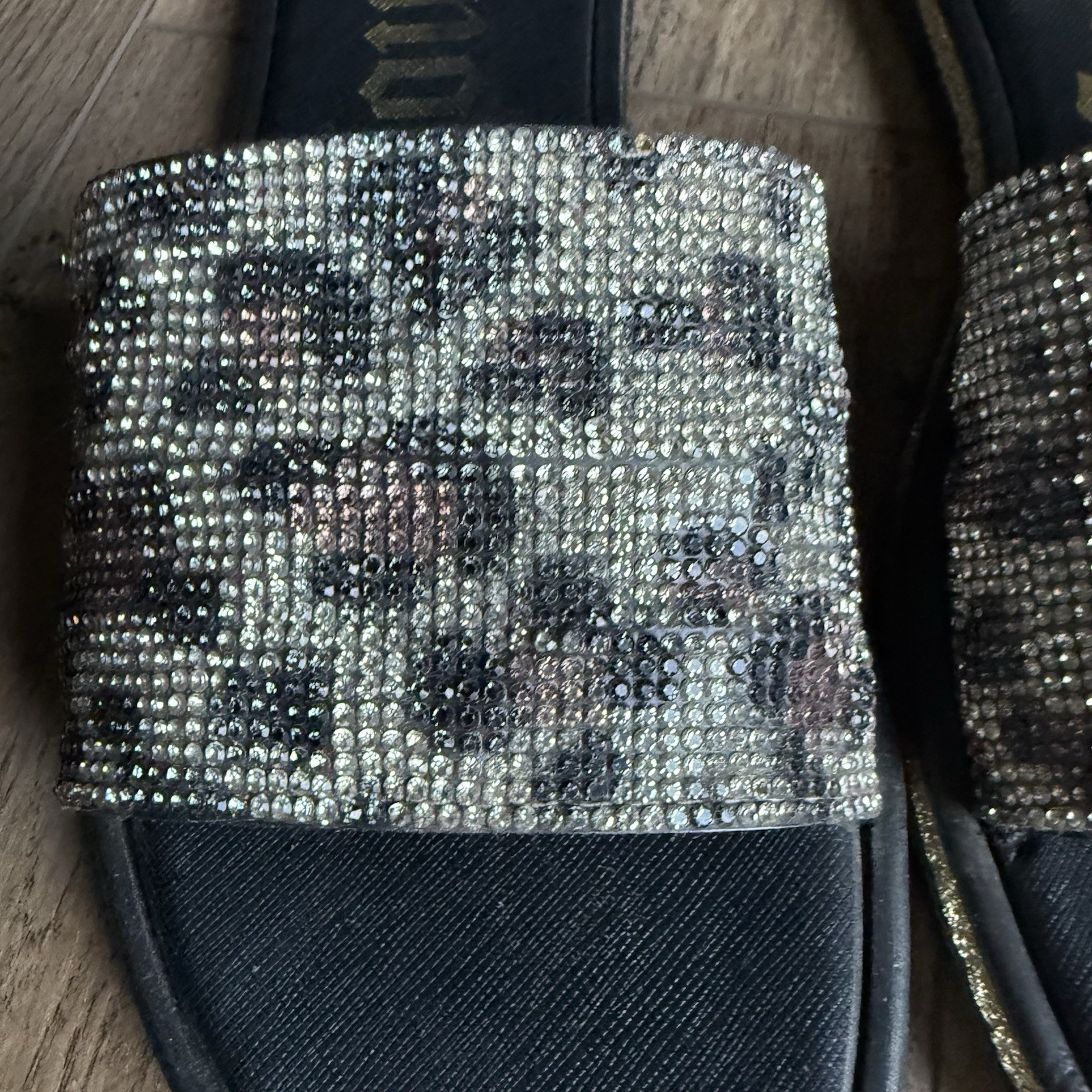 Juicy Couture «Yummy» Sandals~Leopard Blingy Beaded Slides Size 9