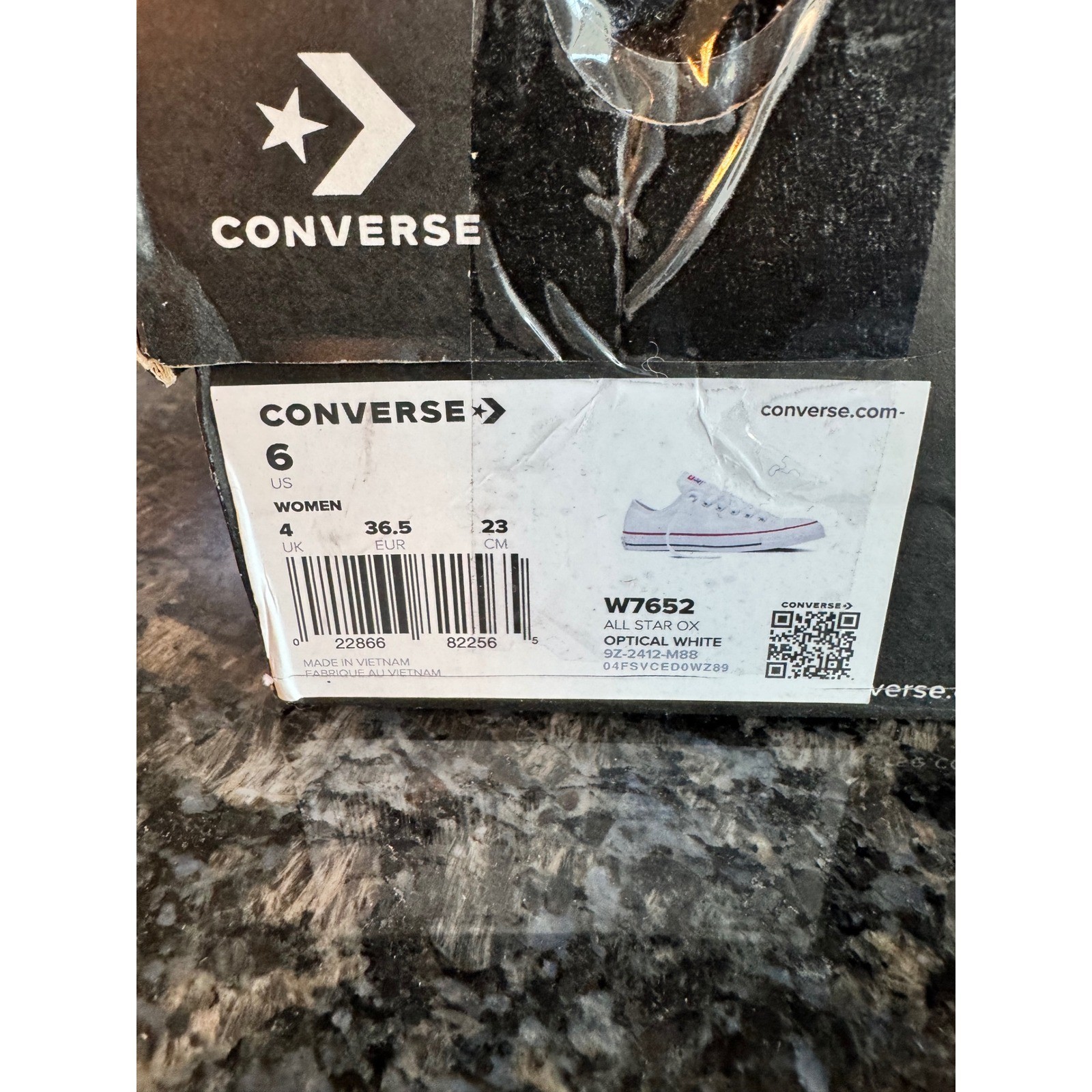 Converse All Star Ox Optical White Canvas Low Top Sneakers W7652 Mens 4 Womens 6
