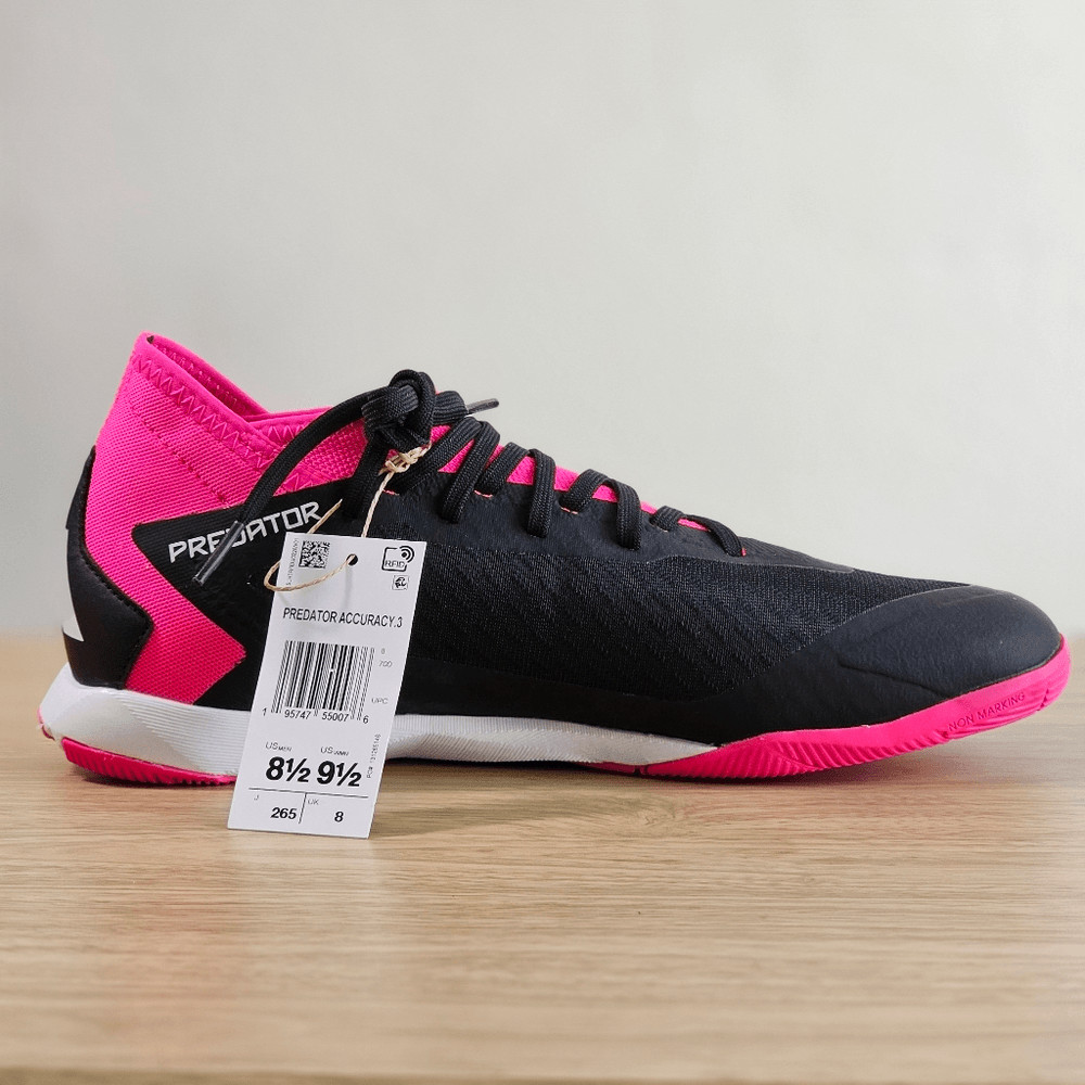 Adidas Predator Accuracy .3 Indoor Soccer Sala Shoes 10 Black Pink White GW7069