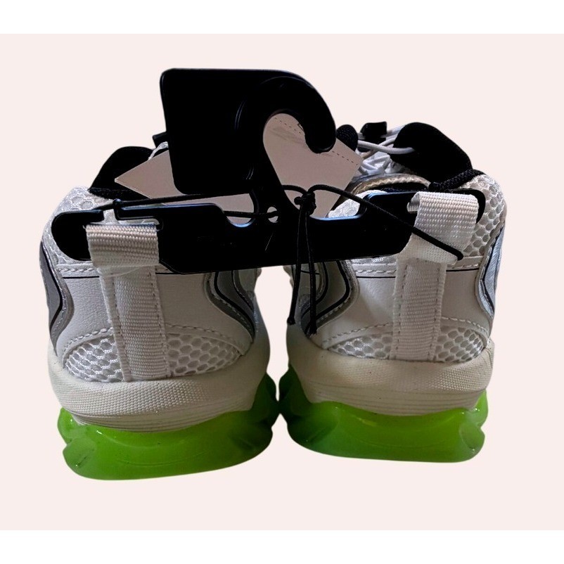 Avia Womens Gel Bungee Sneakers White Silver Lime Green Size 8.5 NWT