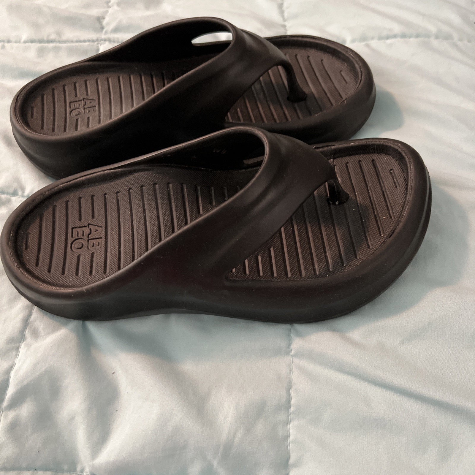 Abeo Galaxy 9001 Black Flip Flops Platform Support Size 9