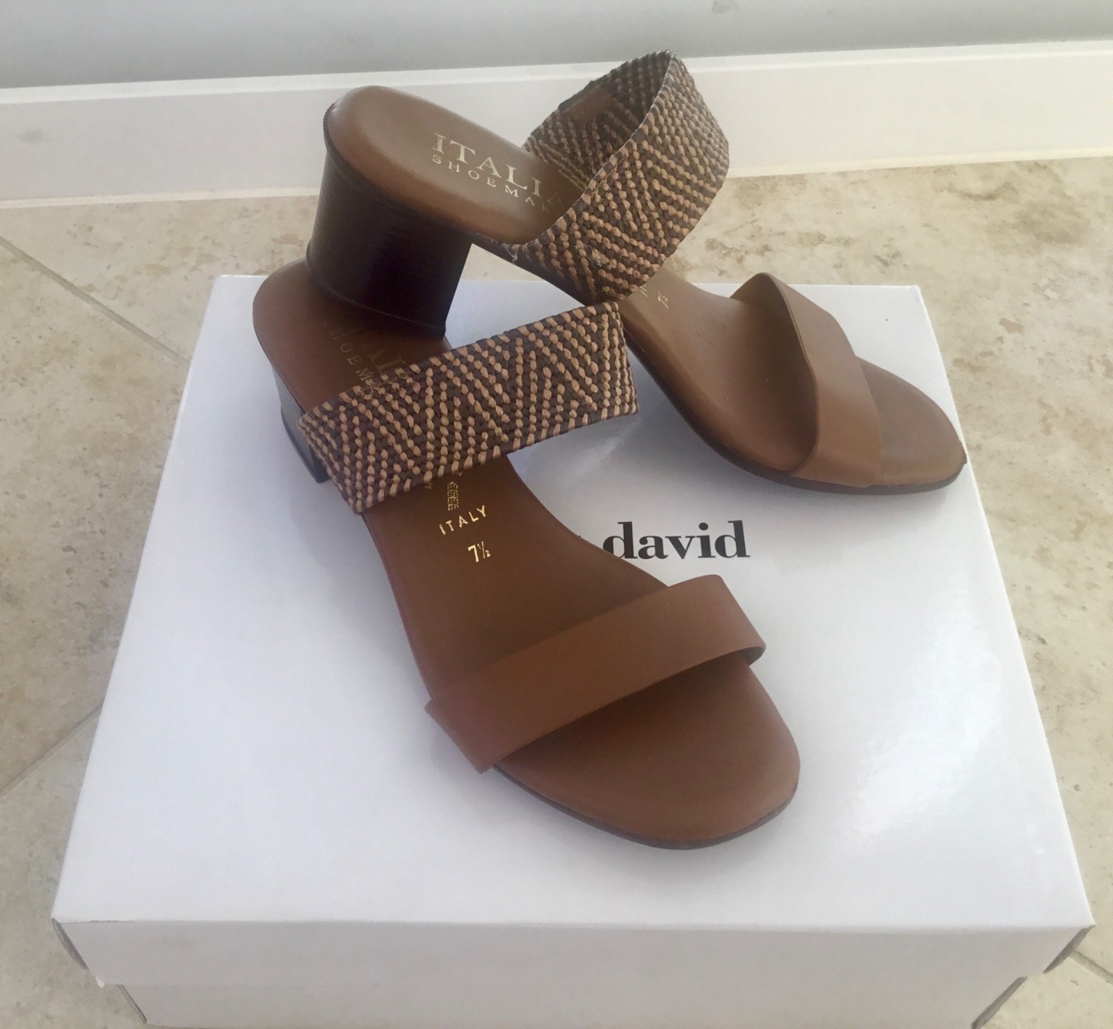 Italian Shoemaker Slide Sandals – Size 7.5, Crafted in ITALY Excellent Condition