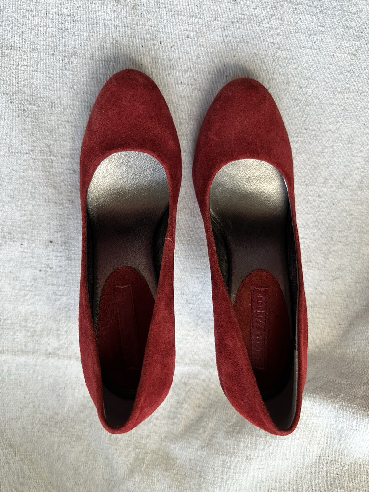 Banana Republic Womens Red Suede High Heel Platform Pumps Sz 7M Used