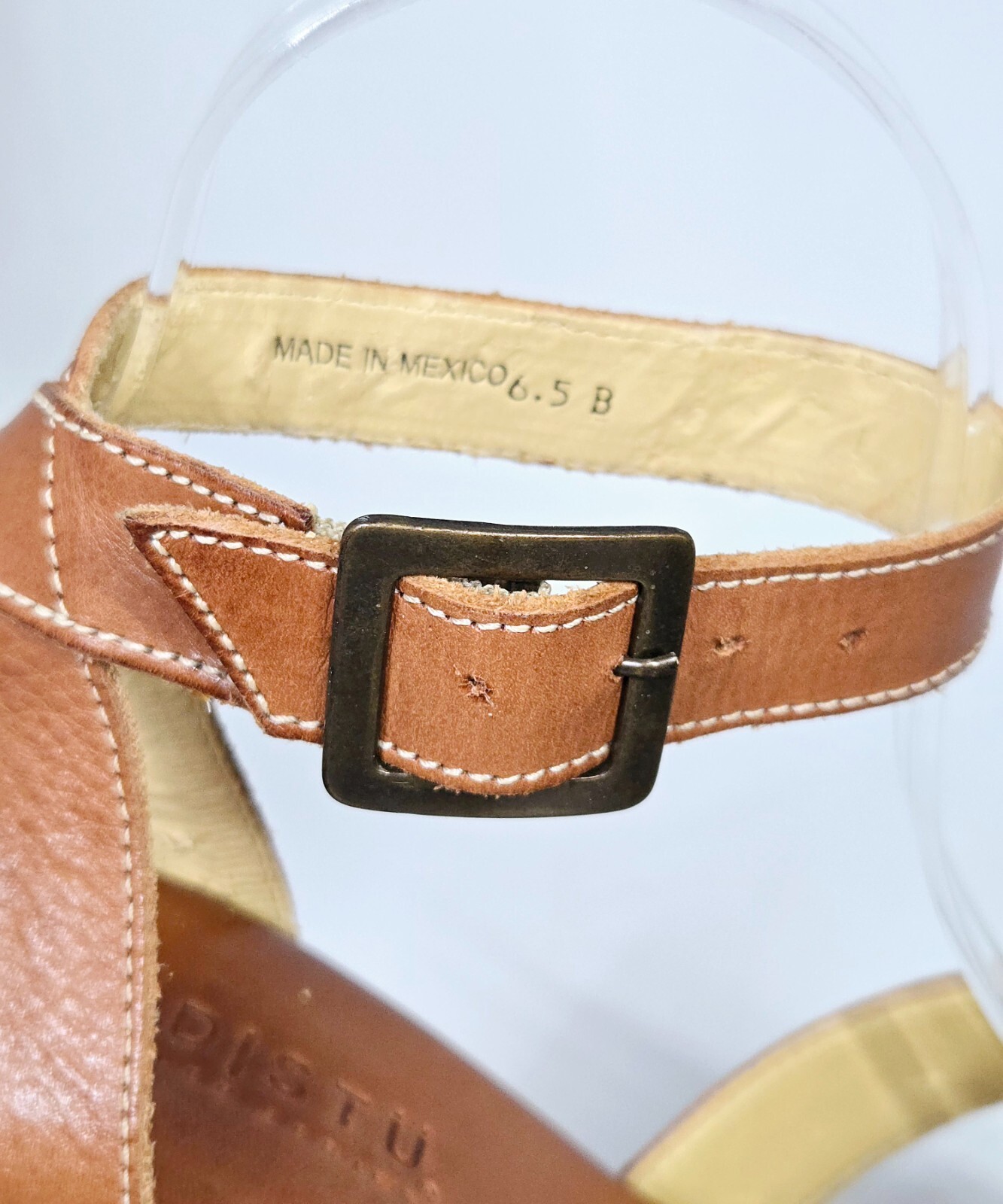 BED|STU Madeline Leather Wooden Platform Sandal – Cognac – Size 6.5 (RARE/EUC)