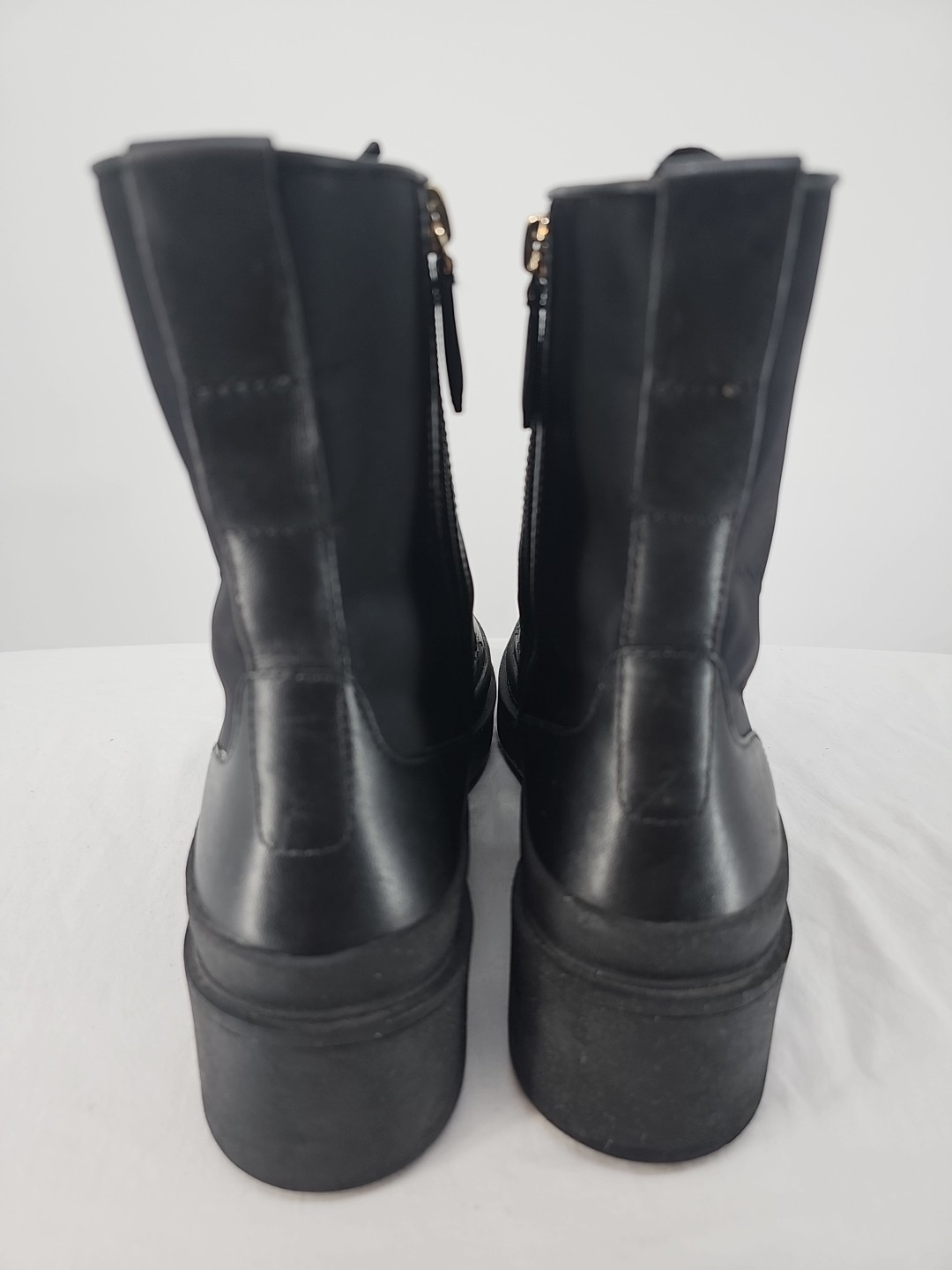 Kate Spade Winona Boots Size 10.5 Combat Boots Black Lace Up Zip