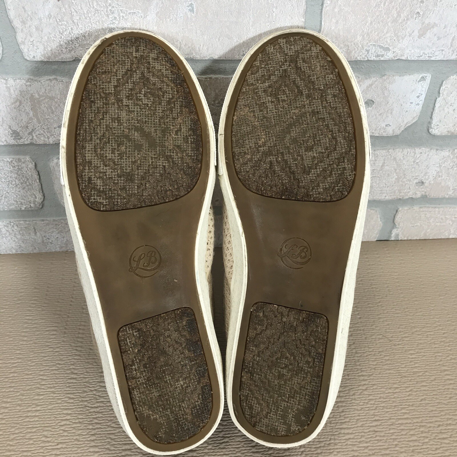 Lucky Brand Viah Slip On Sneakers Natural Combo Fisher Woven *See Pics & Descr*