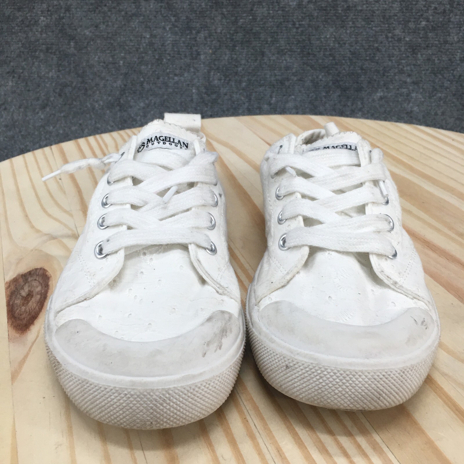 Magellan Outdoors Shoes Womens 7 B Scrunchback Sneakers White Comfort Cap Toe