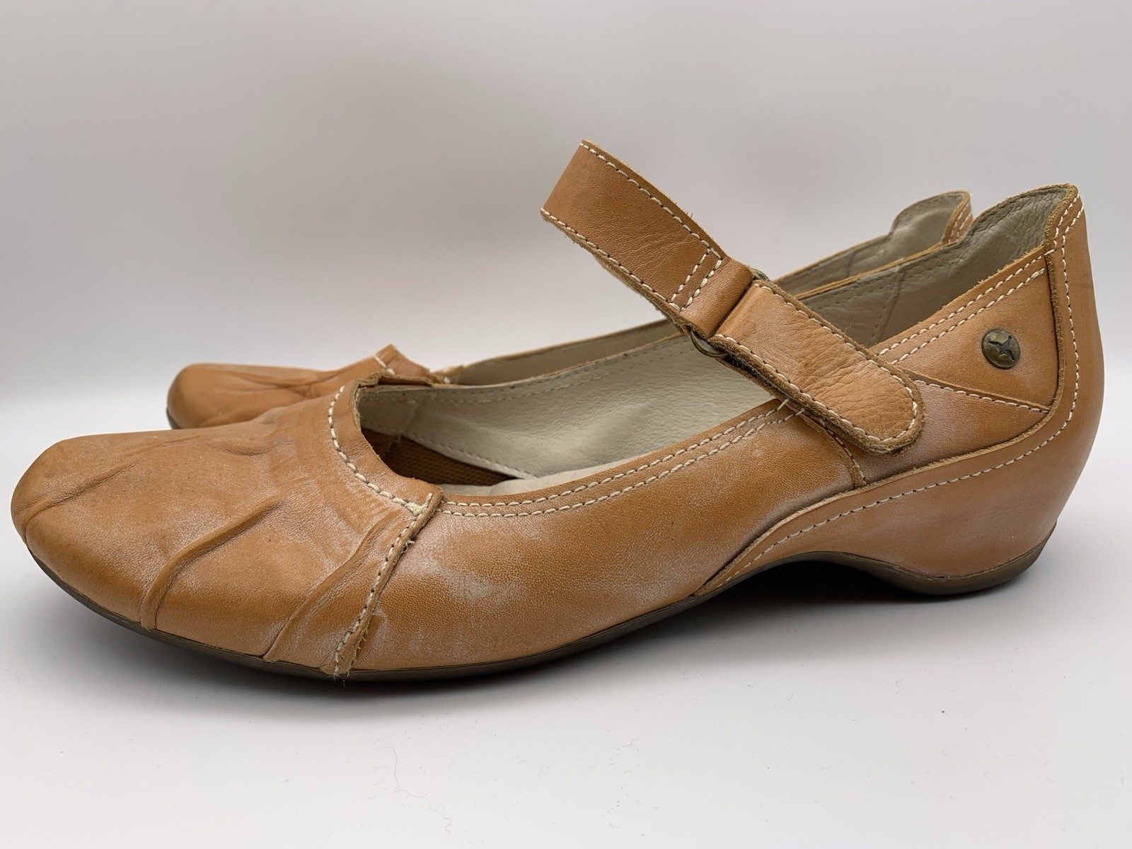 Pikolinos Women’s US 10/10.5 EU 41 Butterscotch Tan Leather Mary Jane Shoes
