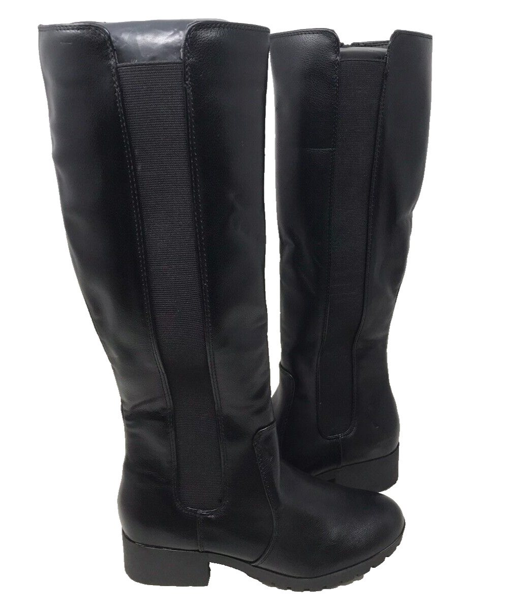 SO Women’s Ribcage Zip Up Knee High Comfort Fashion Boots Black Size:7 91D