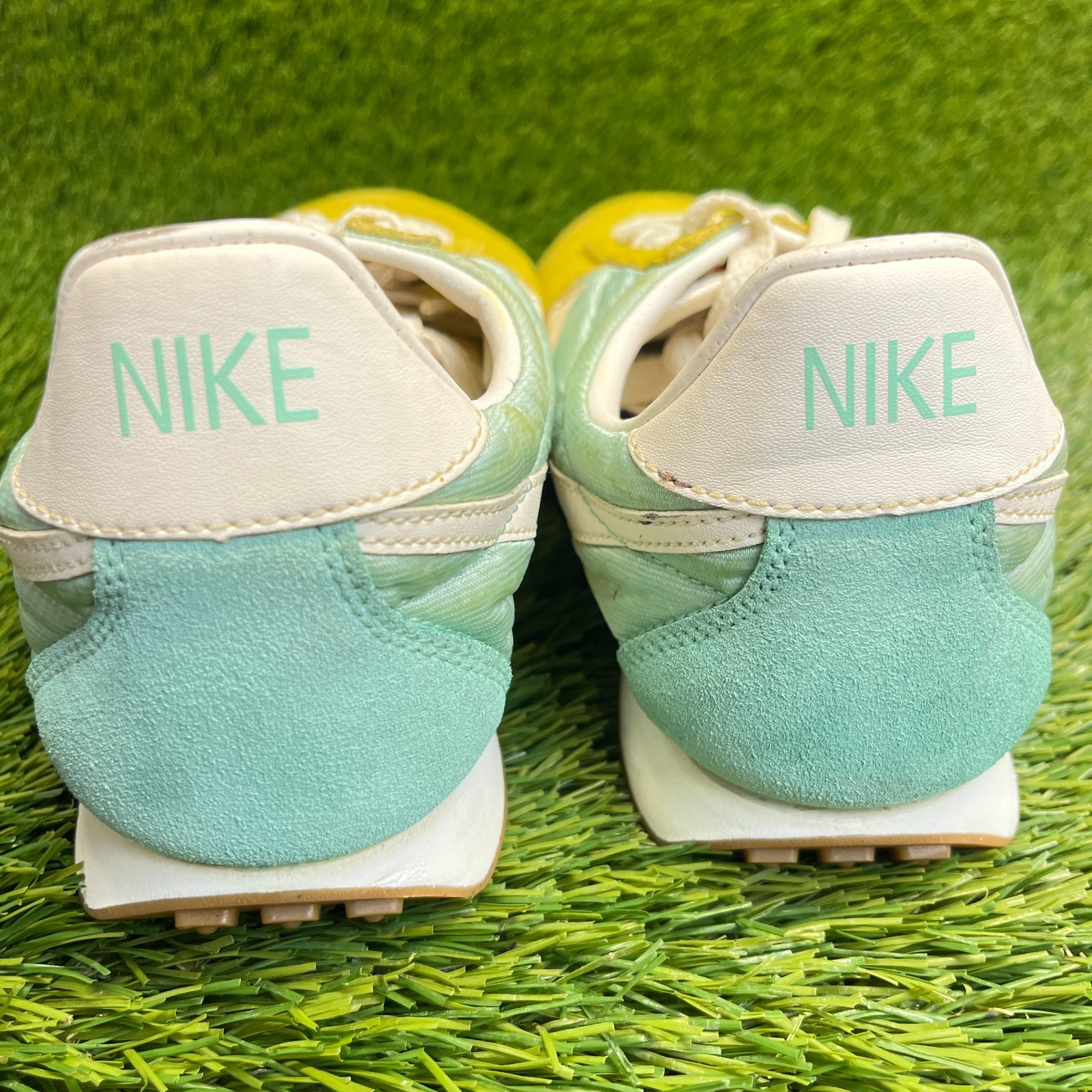 Nike Montreal Racer Womens Size 9.5 Yellow Green Athletic Tennis Shoes Sneakers