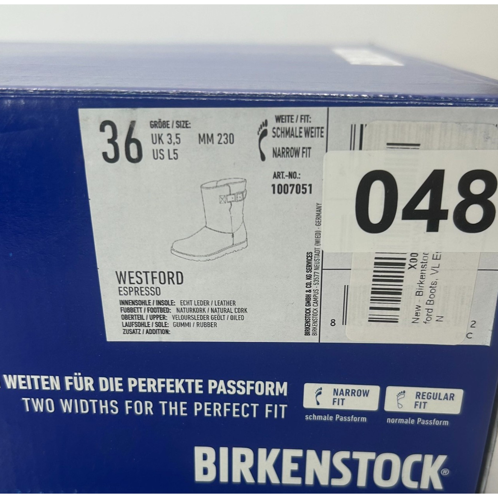 Birkenstock Westford Side Zip Boots Espresso Narrow Fit 1007051 Women’s US 5 NWB