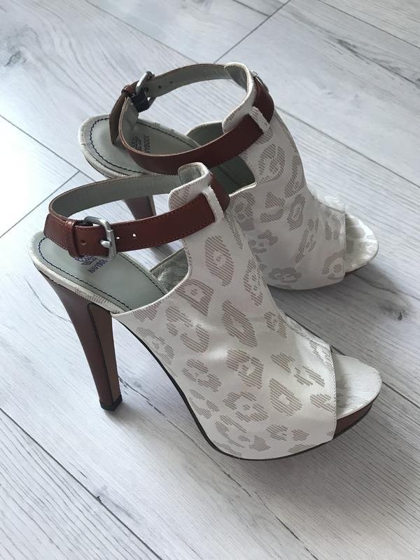 Women Navyboot Heels Brown Textile 39