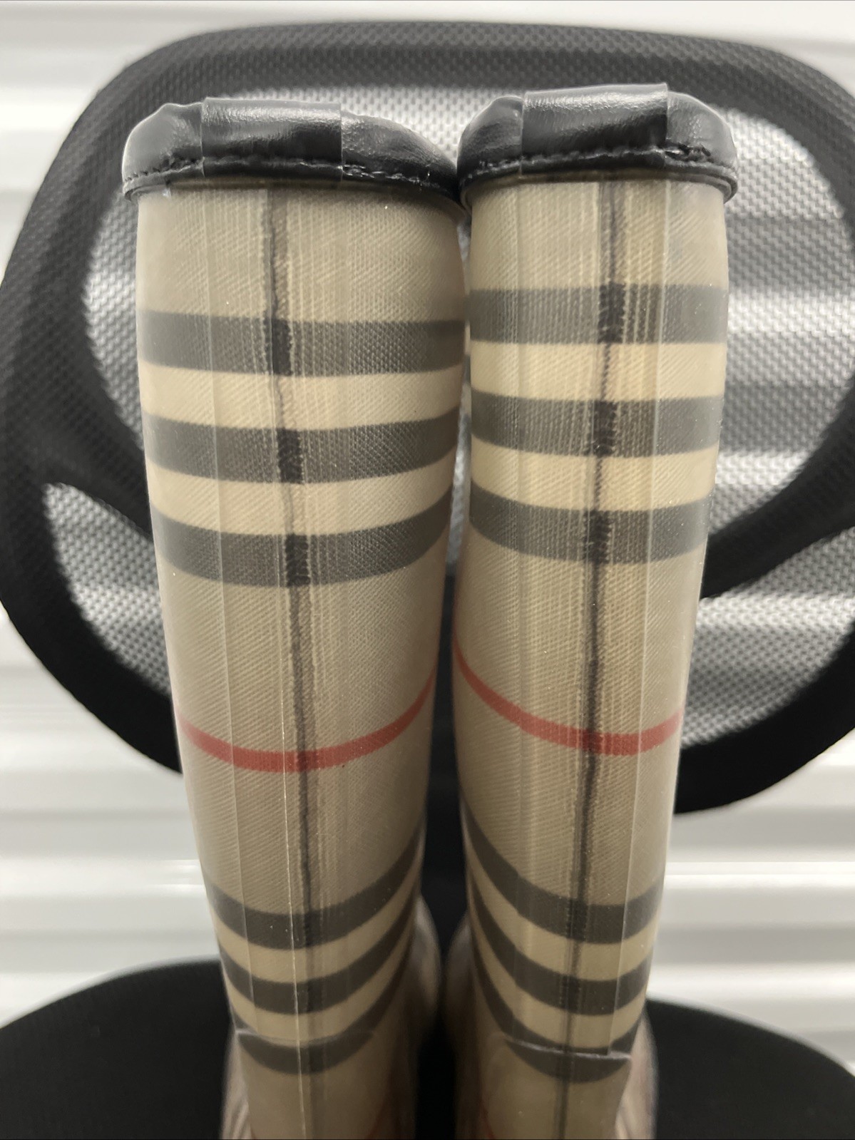 Burberry Nova Check Rubber Rain Boots (4 US, 37 EUR)