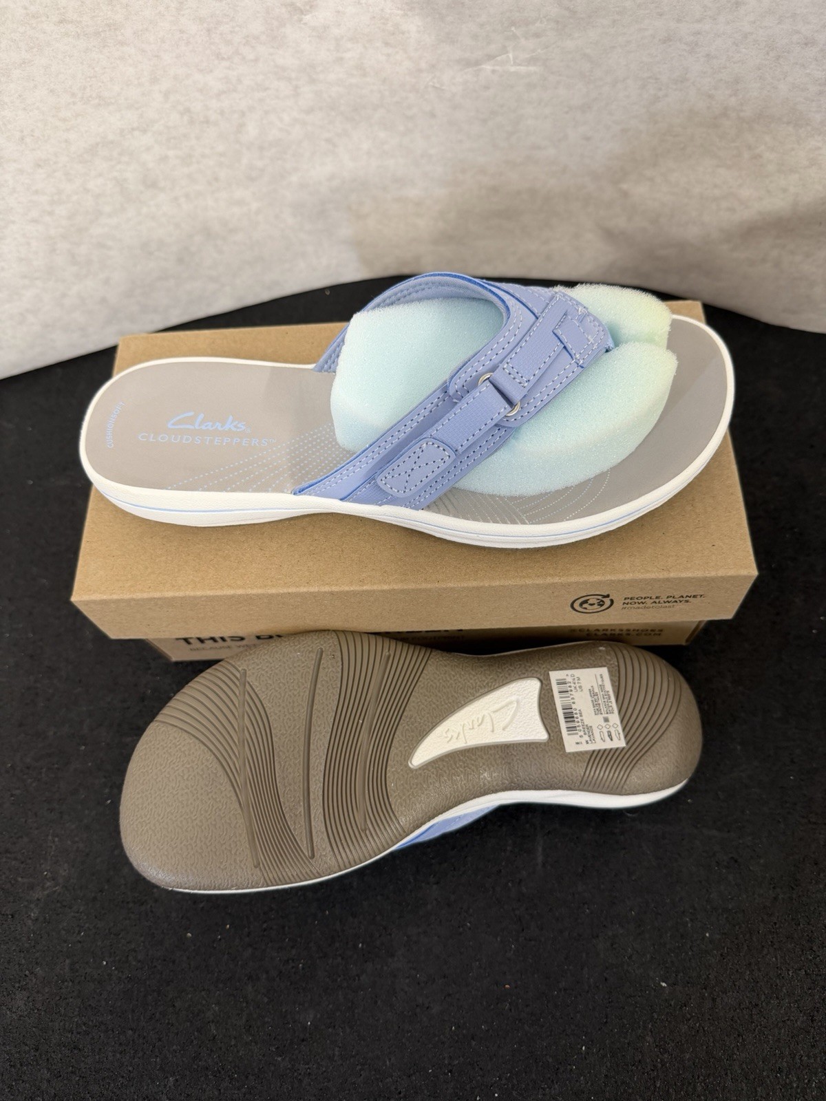 Clarks Cloudsteppers Womens Breeze Sea Flip Flops LAVENDER – New in Box
