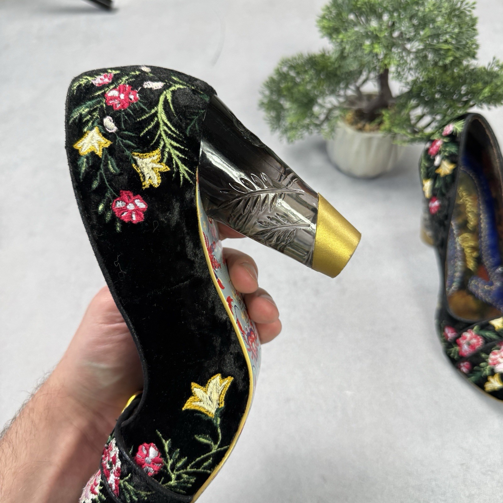Irregular Choice Men Floral Heels Avant Garde Pumps Size 39 Us 9