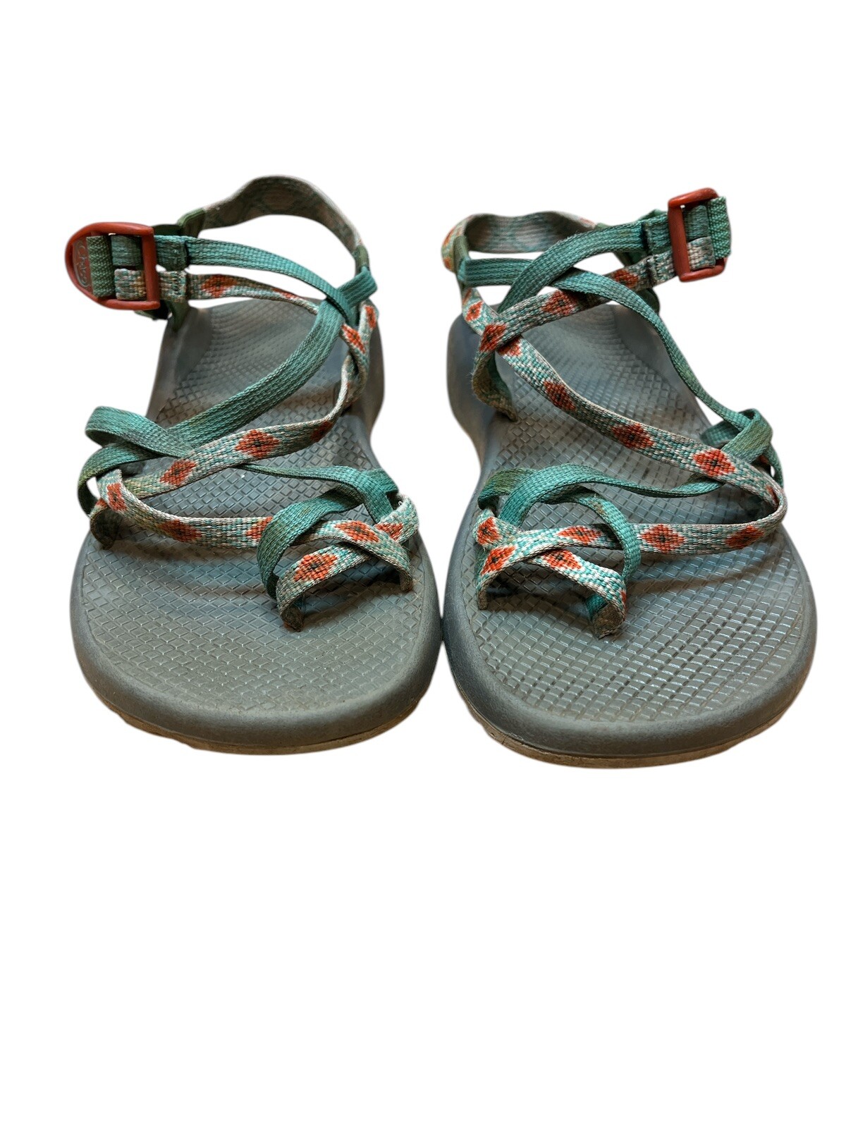 Chaco Z2 Vibram Sports Sandals Classic Hiking Camping Aztec Green Womens Size 10