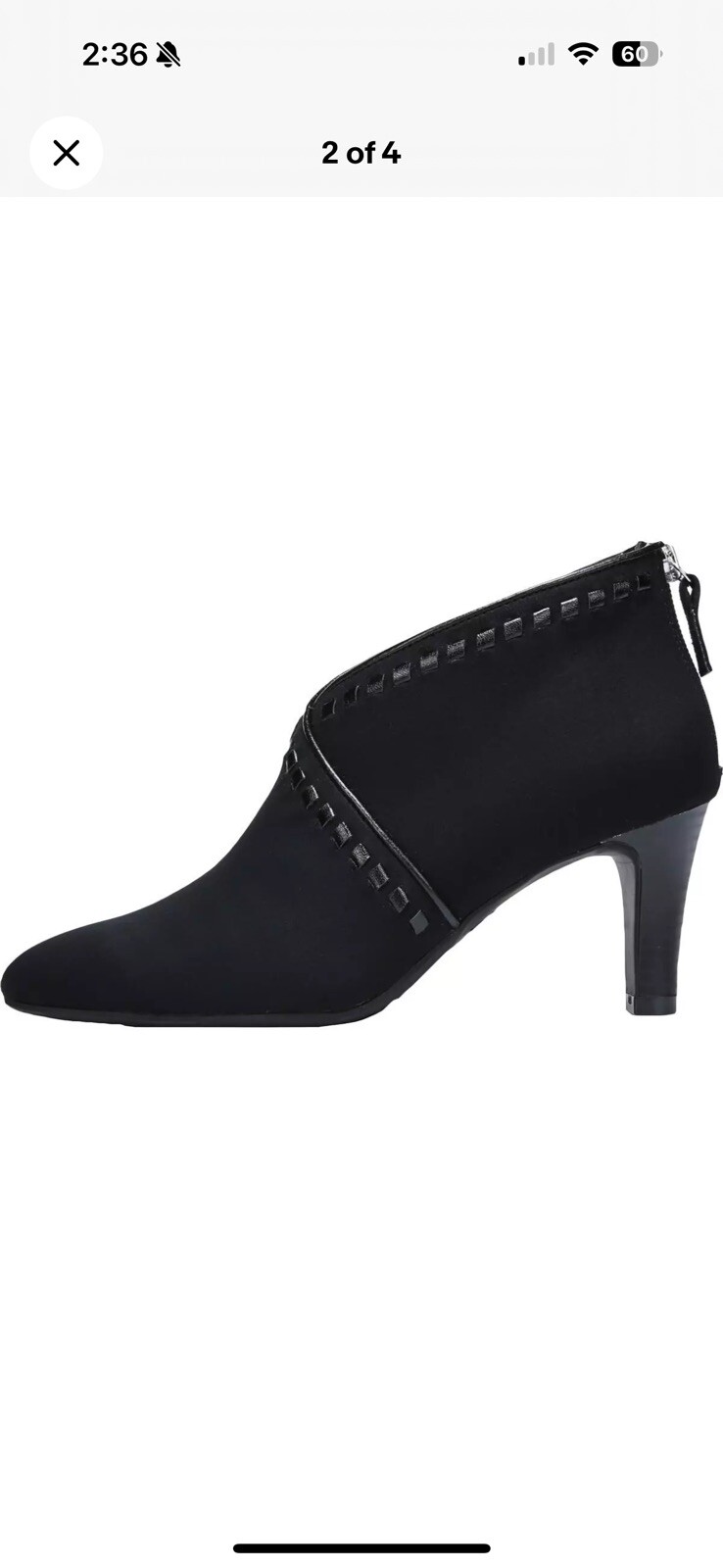 LifeStride Womens Giada Black Heels Ankle Boots Shoes 7.5 Medium (B,M) NEW