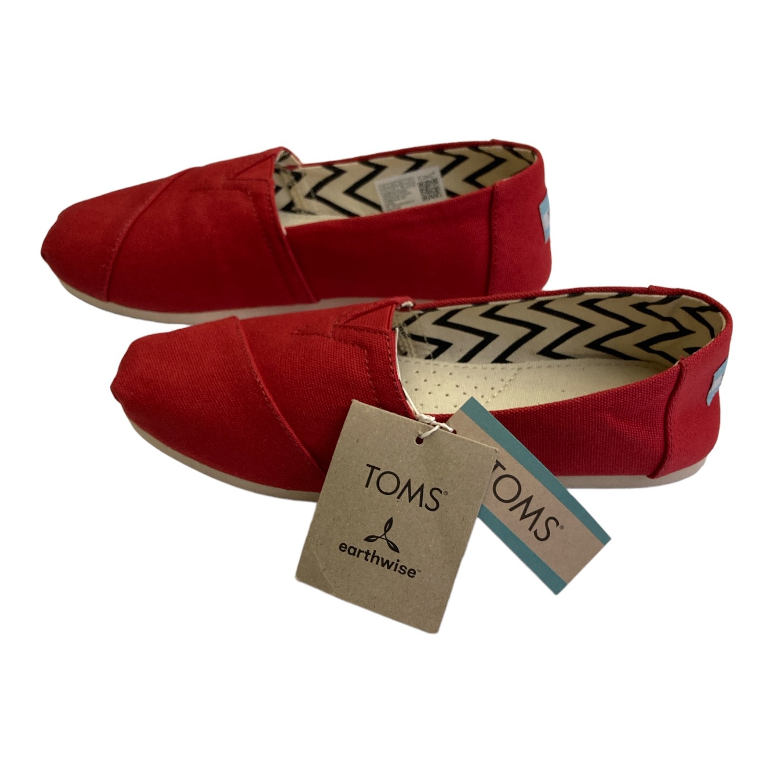Toms Earthwise Women’s Recycled Kraft Paper Soy Based Ink Canvas Shoes (Red,