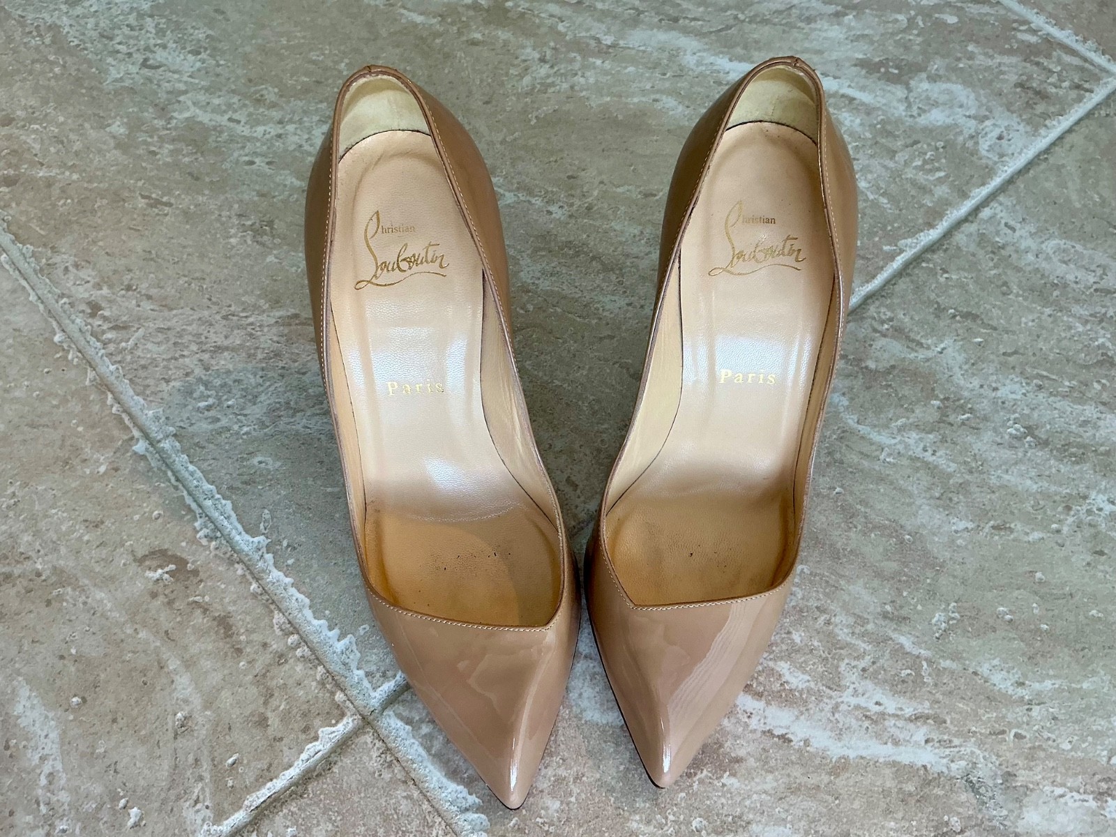 Christian Louboutin Corneille Patent 100 Leather Nude size 6 (37)
