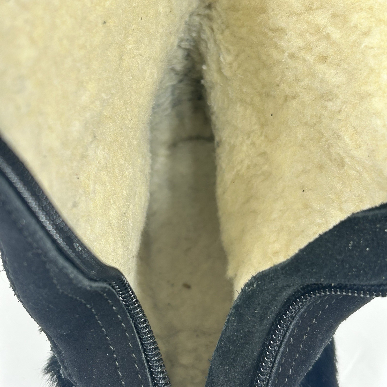 Oscar Sport Christina Black Fur Boots 41/10 Zip Apres-Ski Italian Winter Pull On