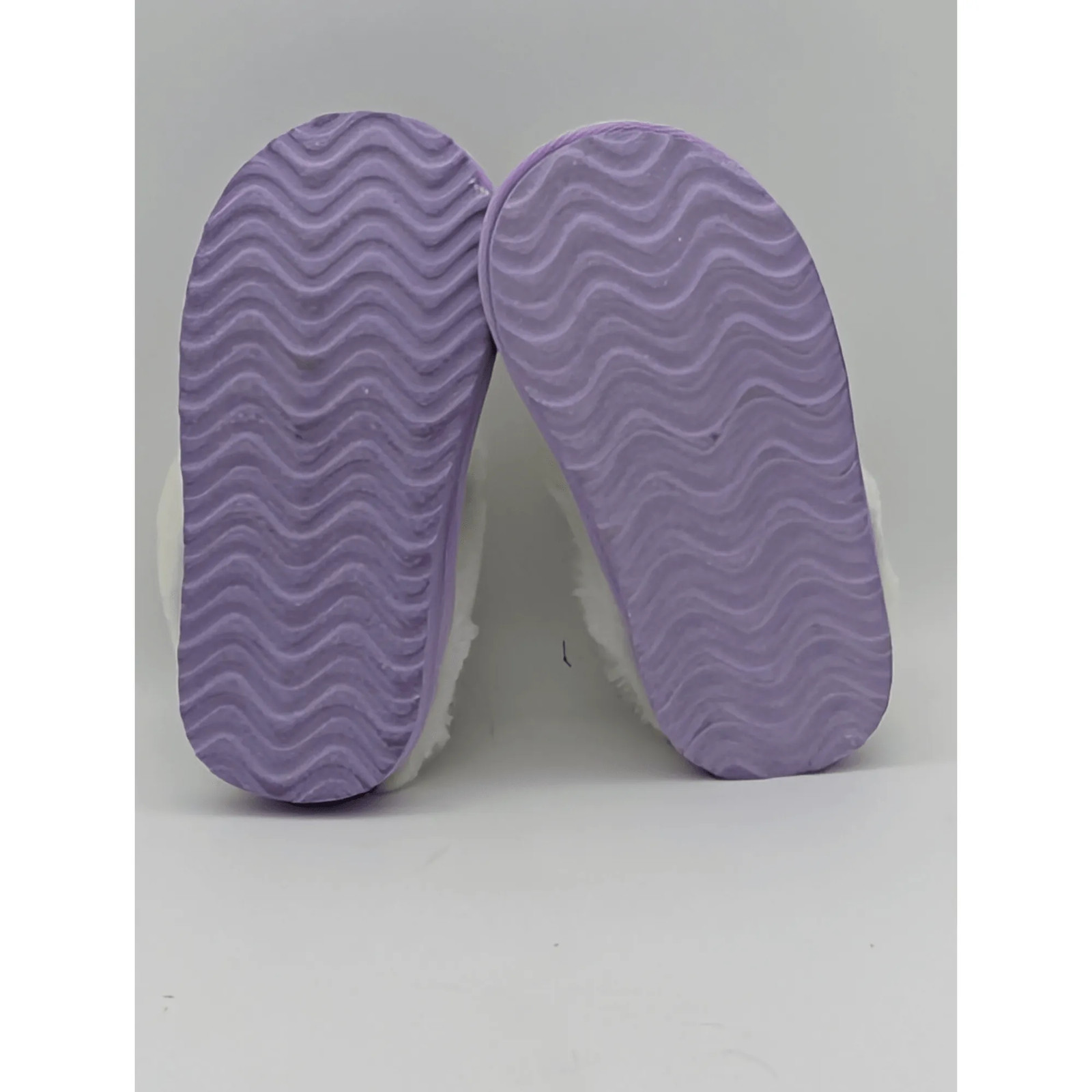 Magellan Outdoors Toddlers Sparkle Plush Slide Slippers Purple White Faux Fur