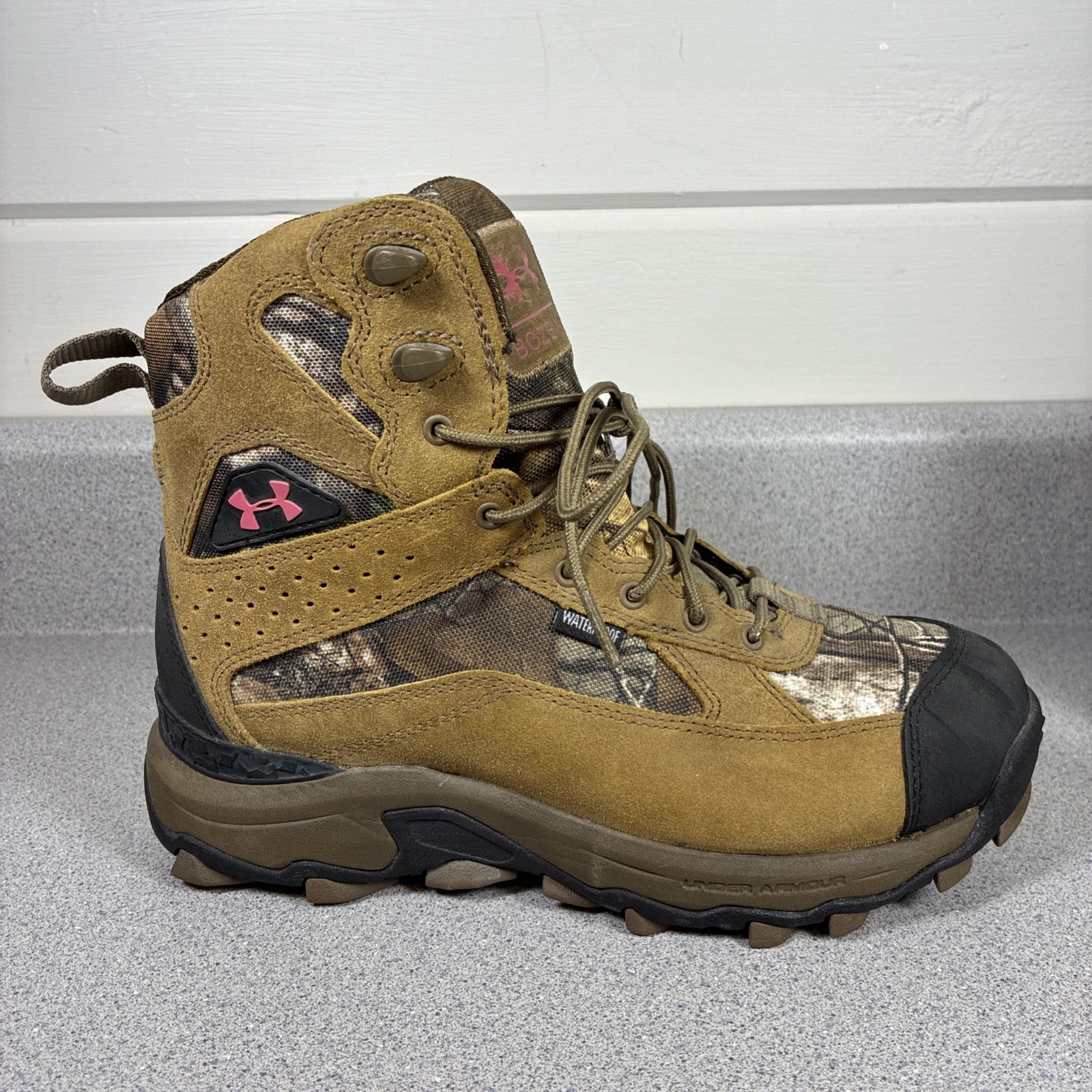Under Armour Speed Freek Bozeman Womens 8 Waterproof Combat Hunting Boots Camo