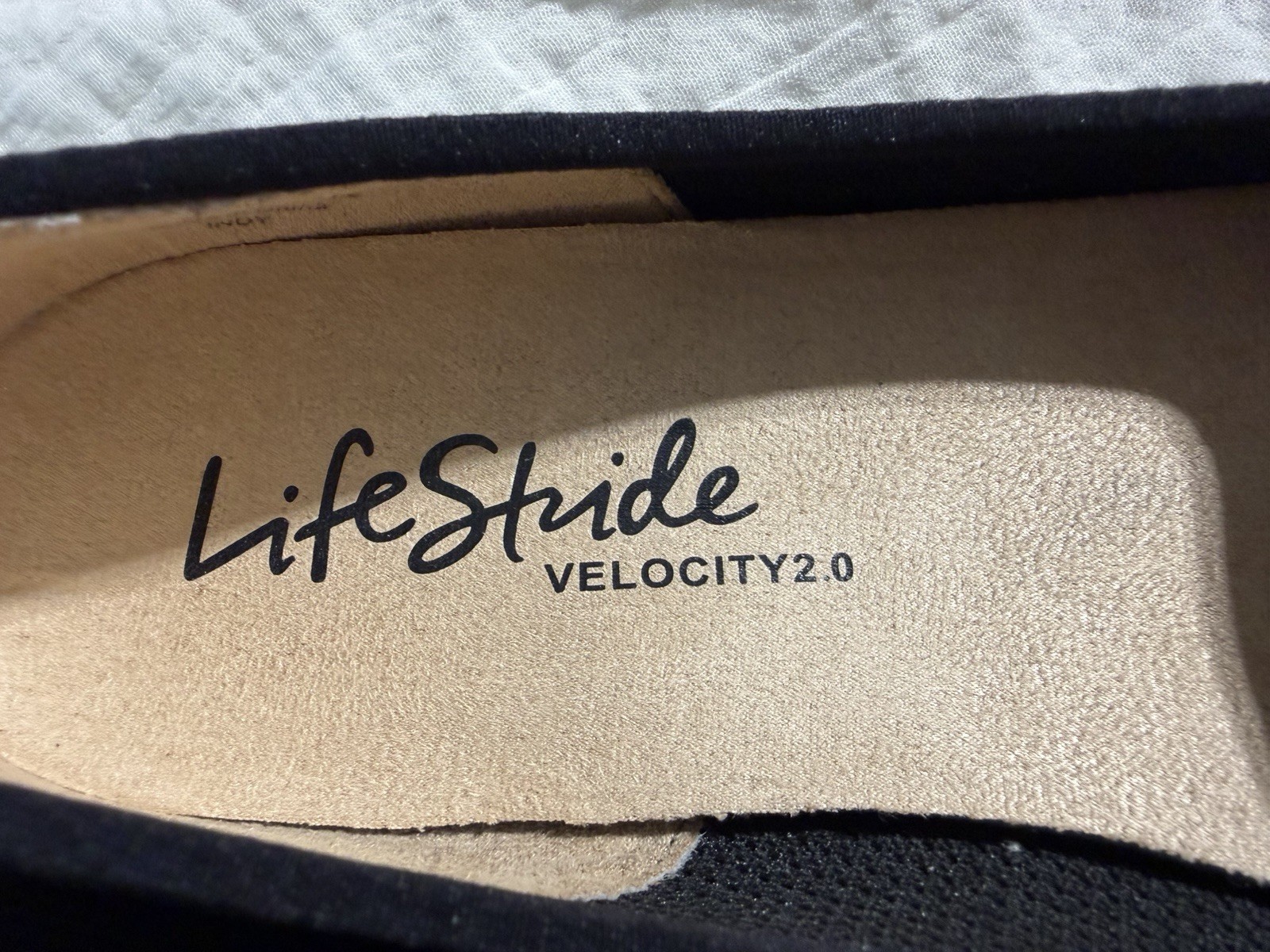 LifeStride Indy Black Stretch Knit Wedge Comfort Slip On Flat Shoes Womens 9W
