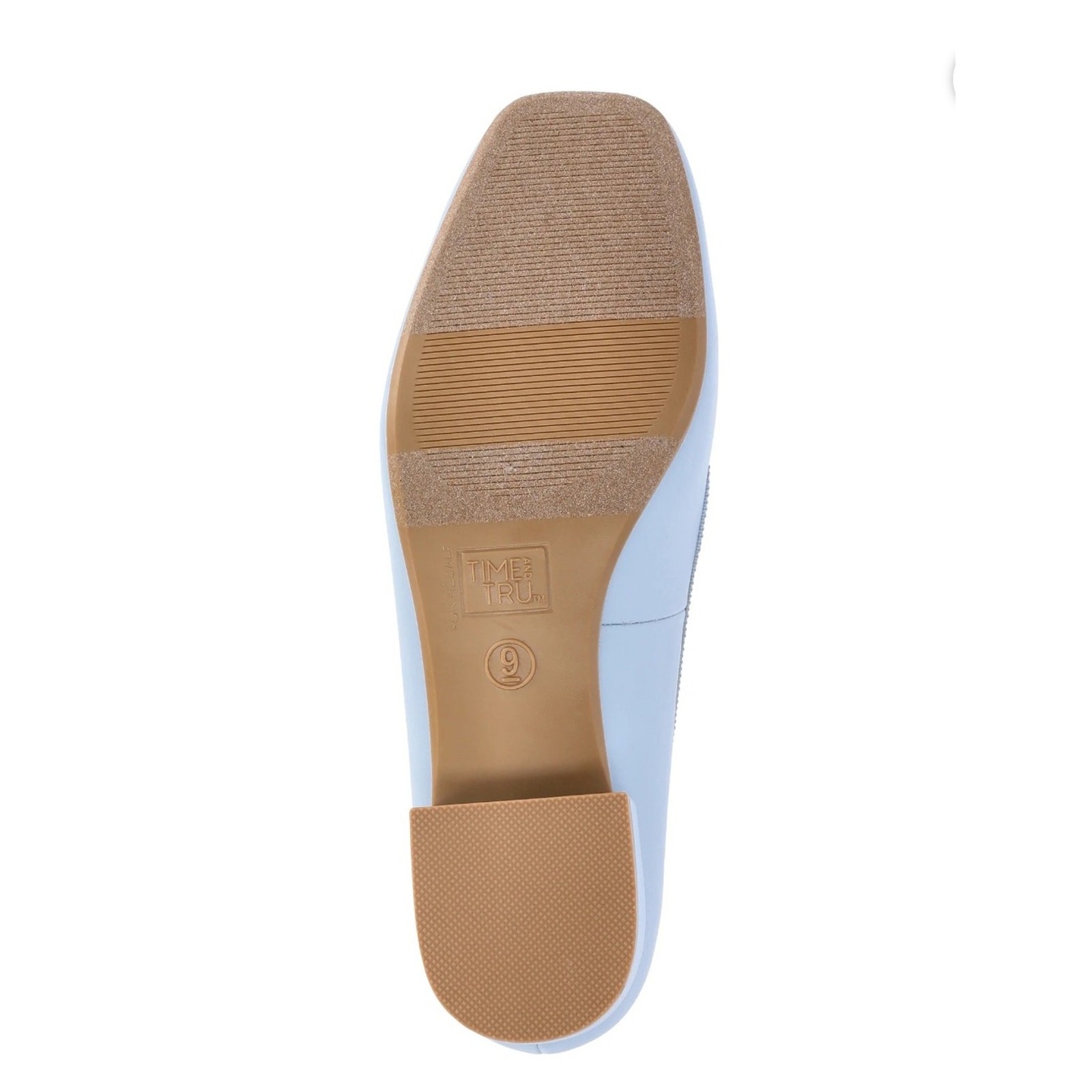 NWT Time and Tru Bow Low Block Heel Light Blue Shoes Women Size 10 Ballet Pump