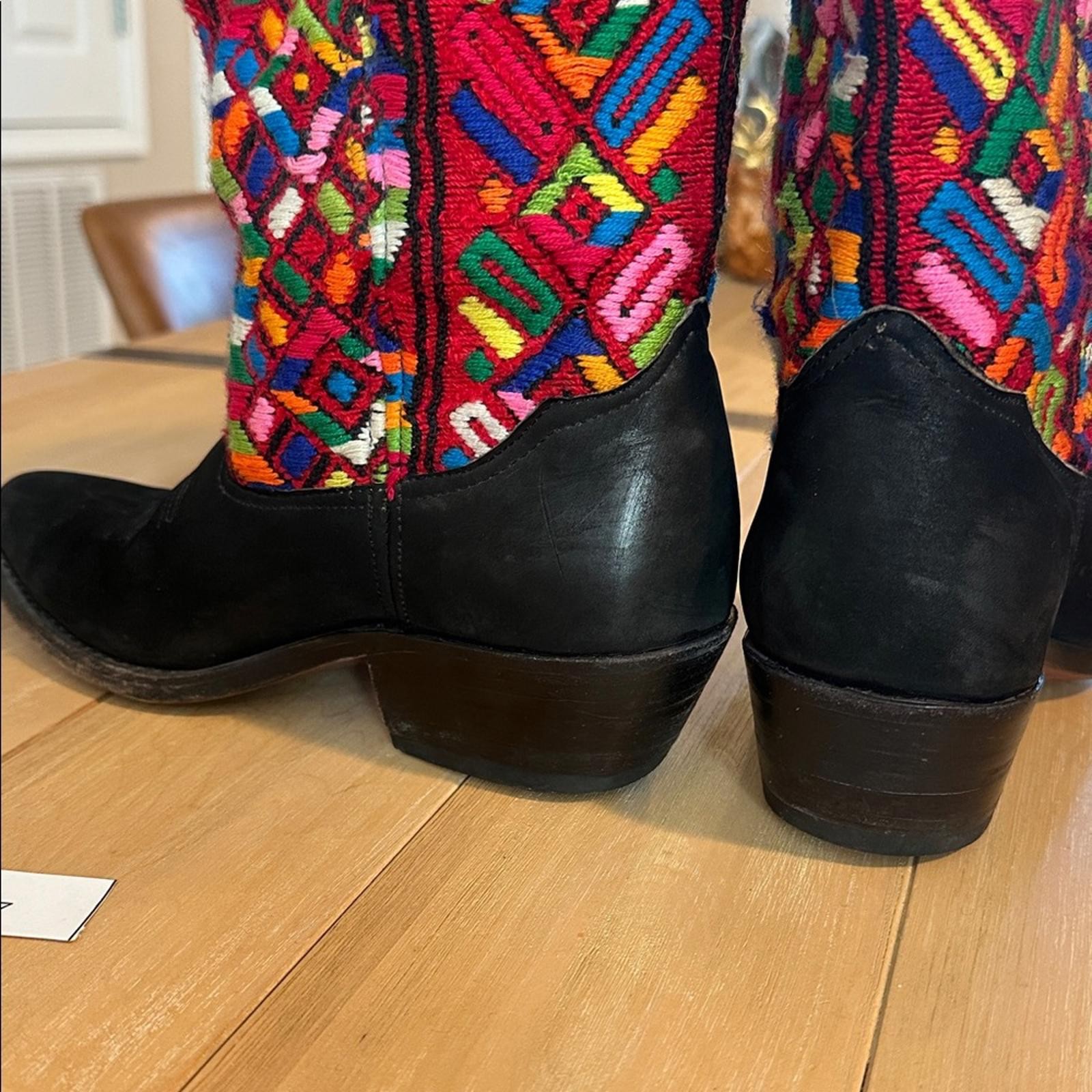 Handmade 90’s 8.5 Cowboy Boot Black Leather Jorge Leonel