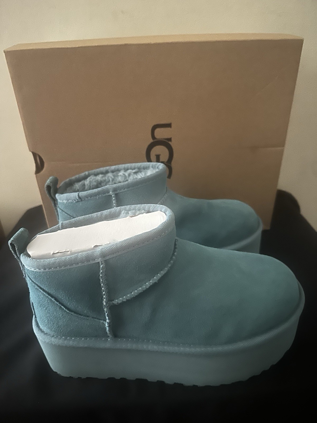 UGG Classic Ultra Mini Platform Women’s Bootie – Blue Suede US 5 EU 36