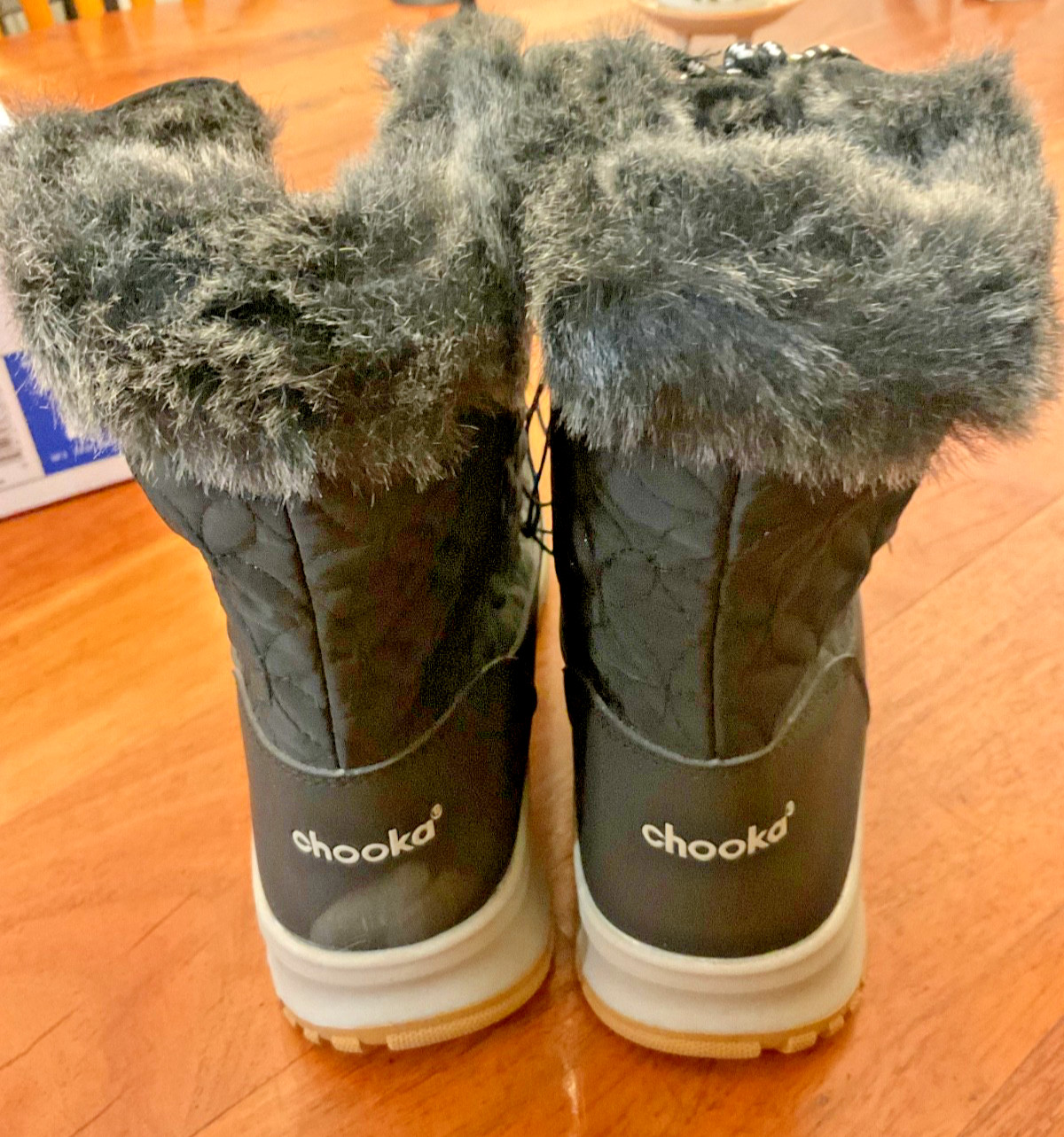 New Women’s Chooka Belltown Mid Faux Fur Cold Weather Boot Black Size 7