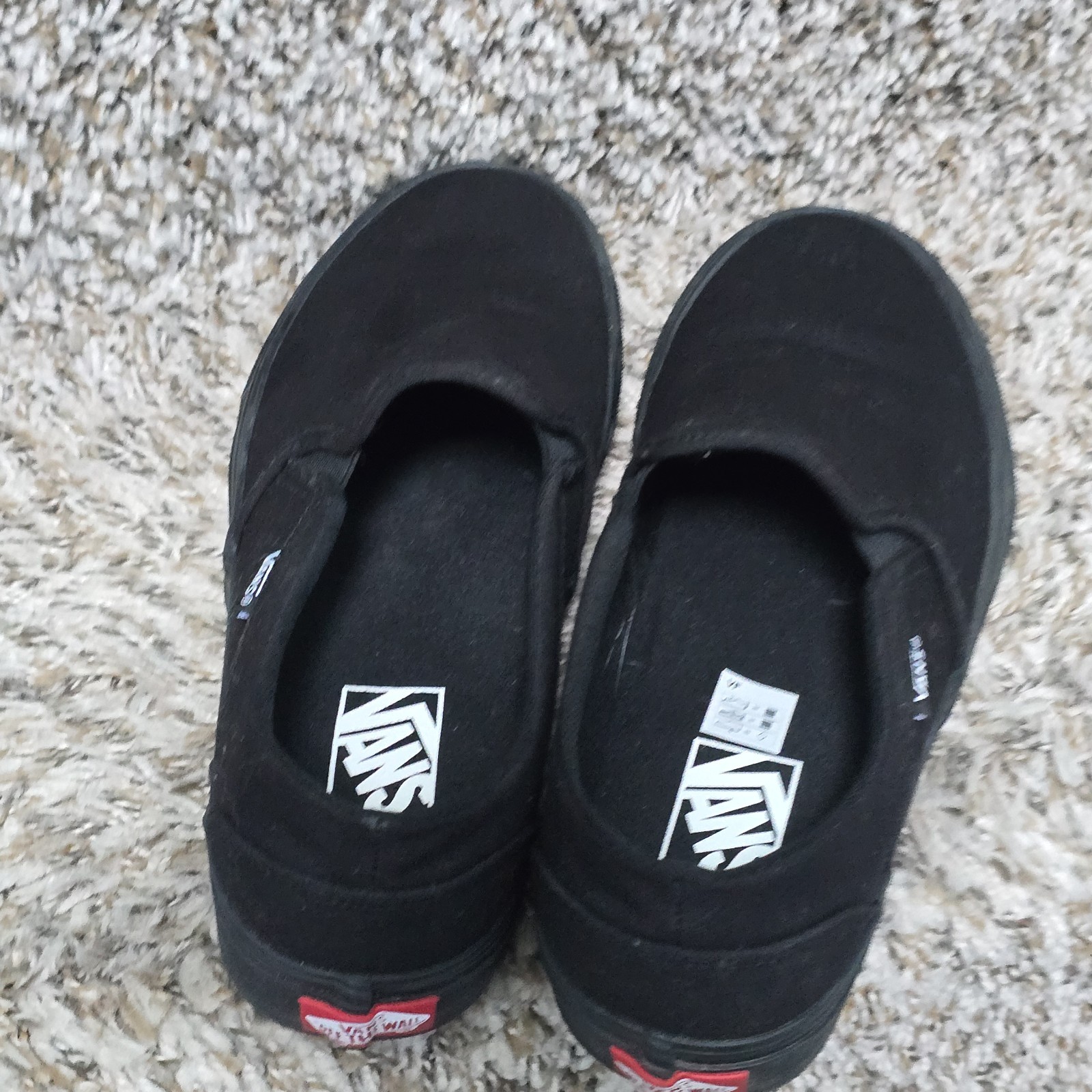 Vans Asher Canvas, All Black Slip-On Classic Skate Shoe Sneaker Womens Size 9