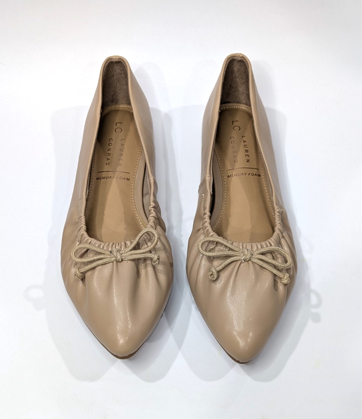LC Lauren Conrad Norita Beige Women’s Gathered Topline Ballet Flats-Asst Sz NWB