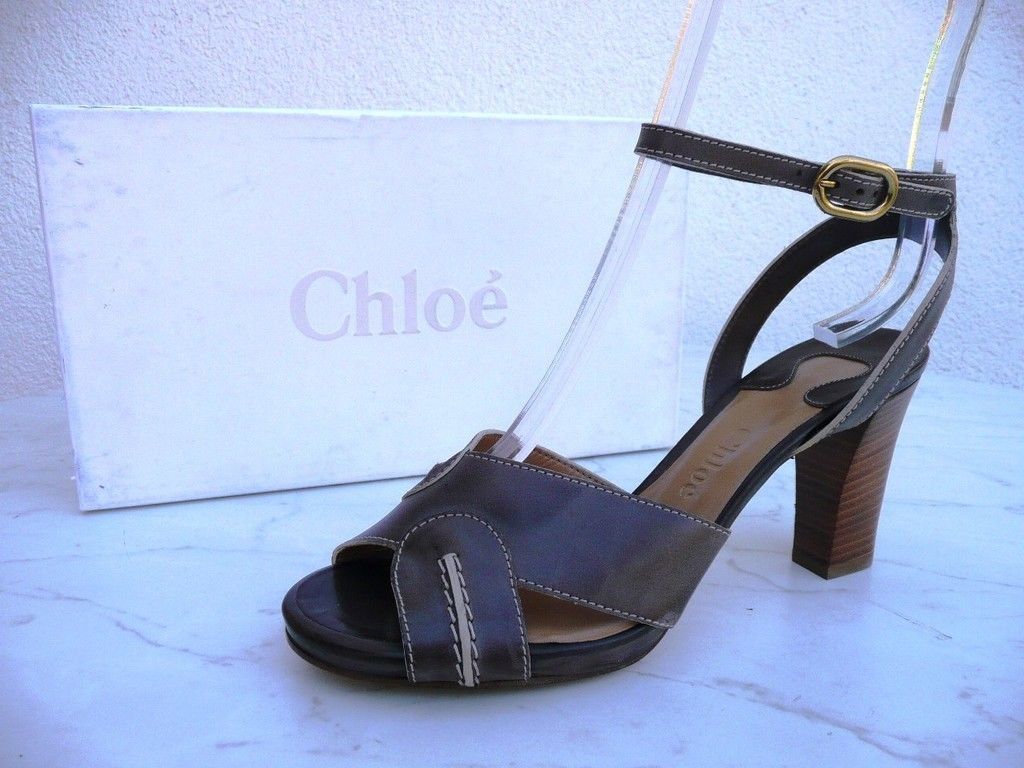 Chloé Chloe size 37 sandals heels shoes mocha brown new former RRP €365