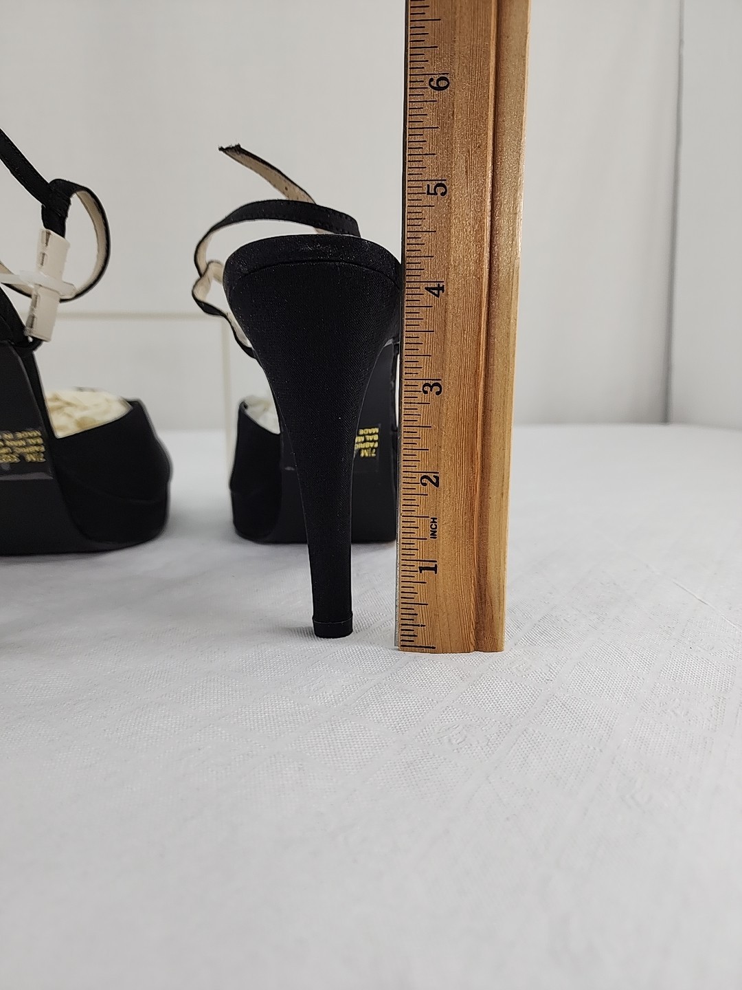MAINFRAME Black Stiletto Heels 7.5 Shoes Ankle Strap Peep Toe 4.5″ Vintage Y2K